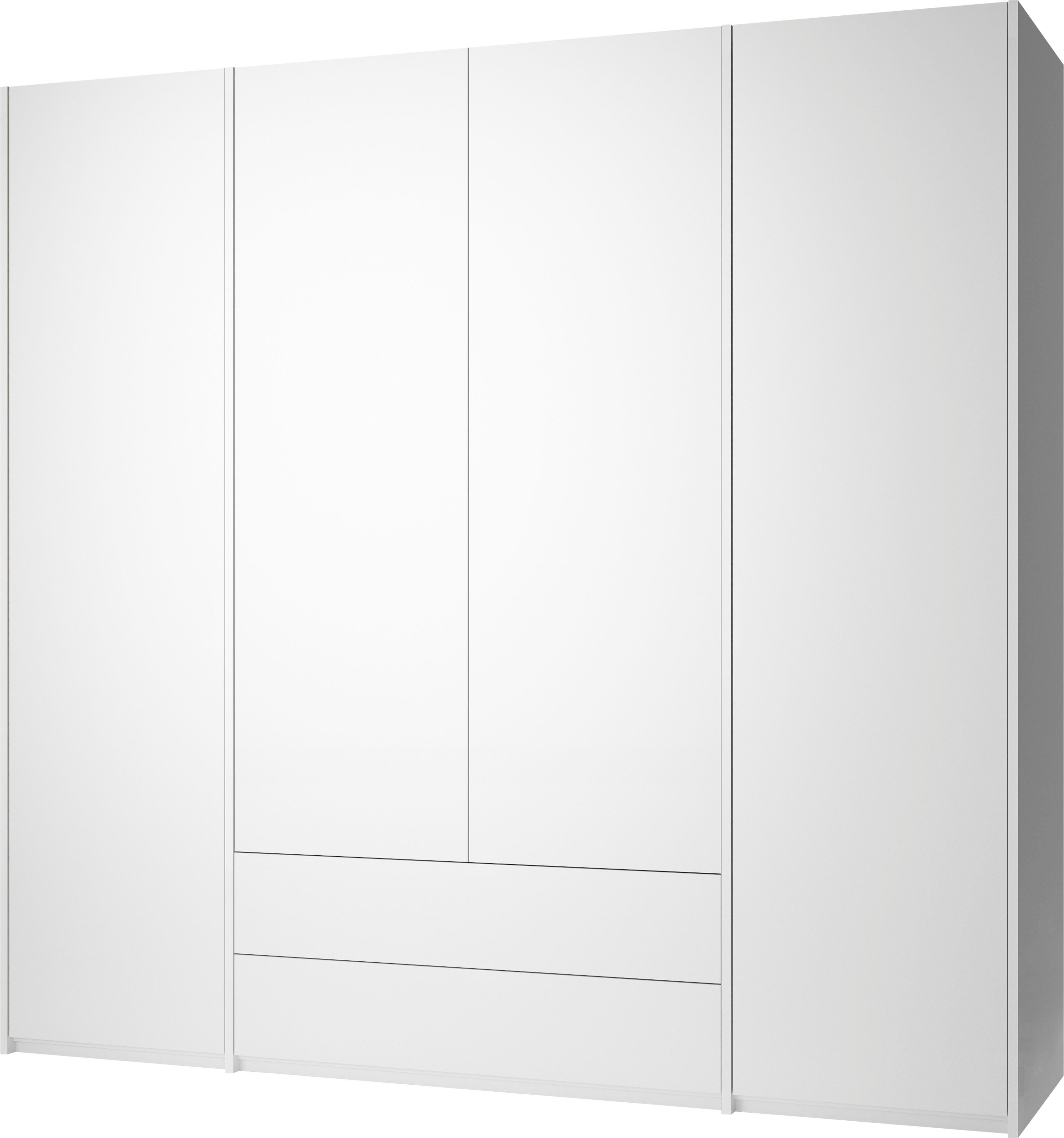 Müller SMALL LIVING Drehtürenschrank Modular Plus Variante 5 inklusive 2 Schubladen im mittleren Bereich weiß | weiß | Drehtürenschränke