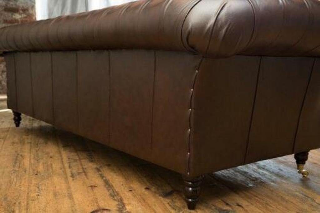 Sitzer Wohnzimmer 100% Chesterfield-Sofa Europa Chesterfield Leder JVmoebel in XXL 1 Sofort, 4 Big Couch Teile, Made