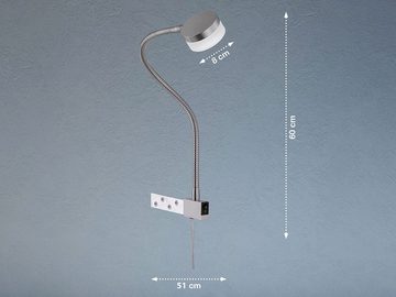 FISCHER & HONSEL LED Wandleuchte, LED fest integriert, Warmweiß, 2er SET Bett-Leuchten Schwanenhals-Lampen für Sofa & Kopfteil Bett
