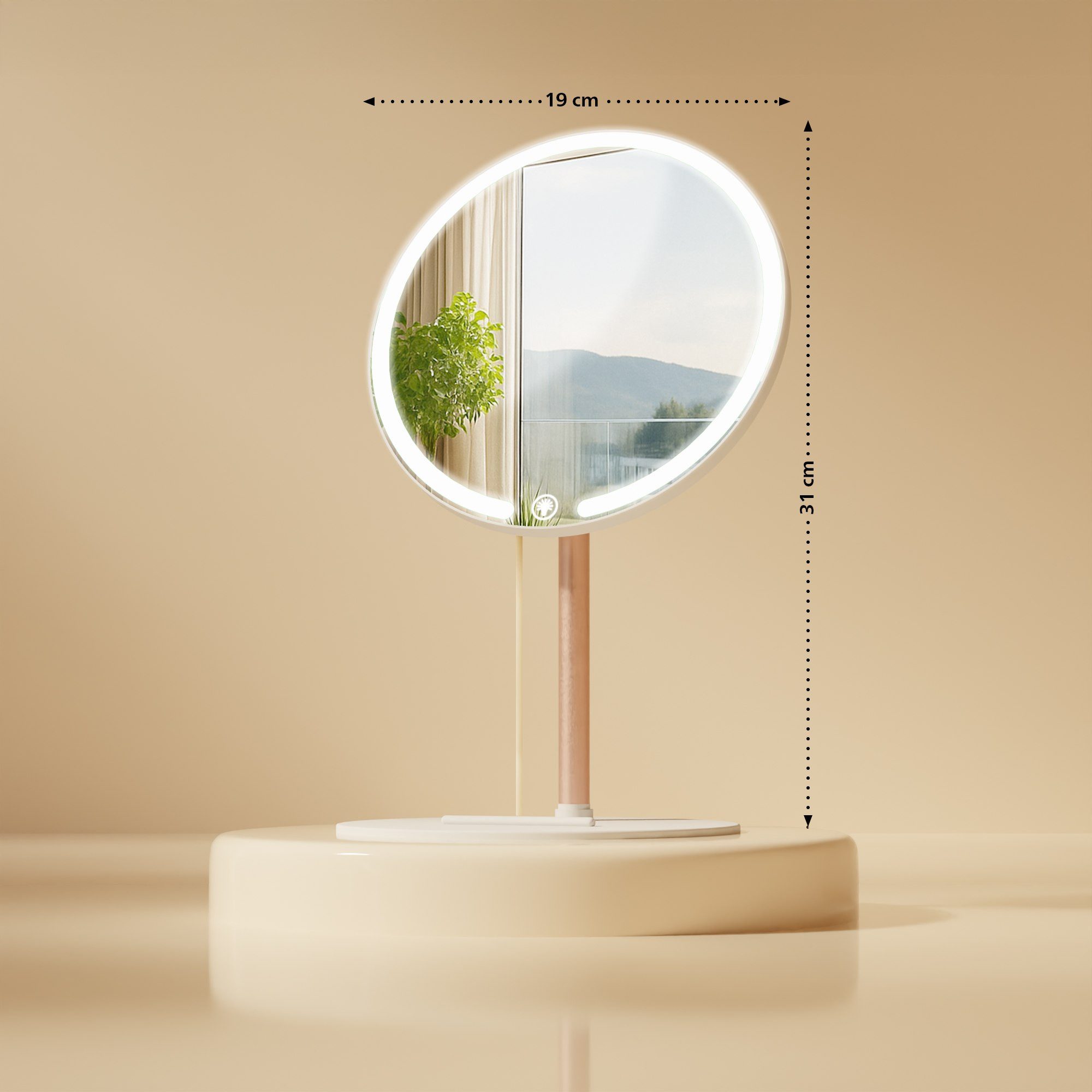 CLP Schminkspiegel Streep (1er), LED, dimmbar, 3 Licht-Modi, USB-C-Kabel