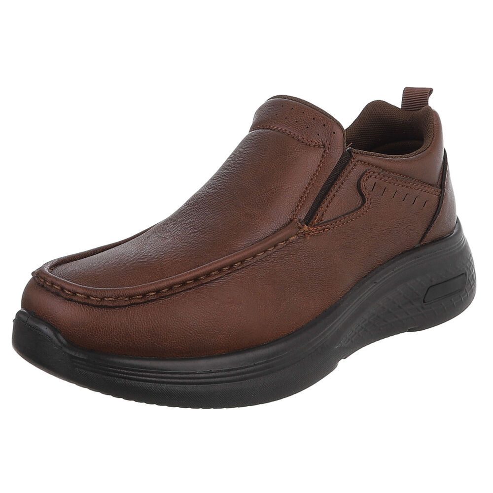 Coolwalk Herrenschuh Slip-On Komfortschuh mit Stretch-Einsatz Slipper (91563586) Flach Slipper in Braun