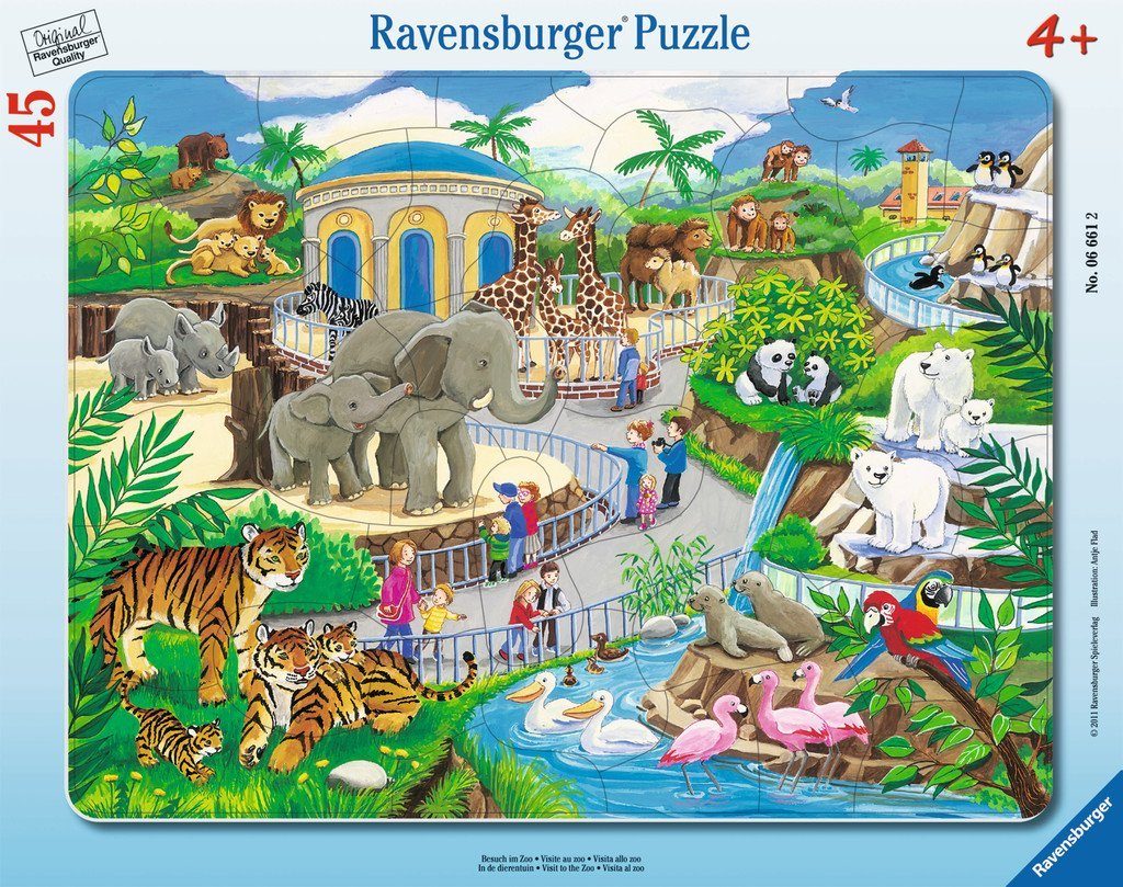 Ravensburger Puzzle 45 Teile Kinder Rahmen Puzzle Besuch im Zoo 06661, 45 P günstig online kaufen