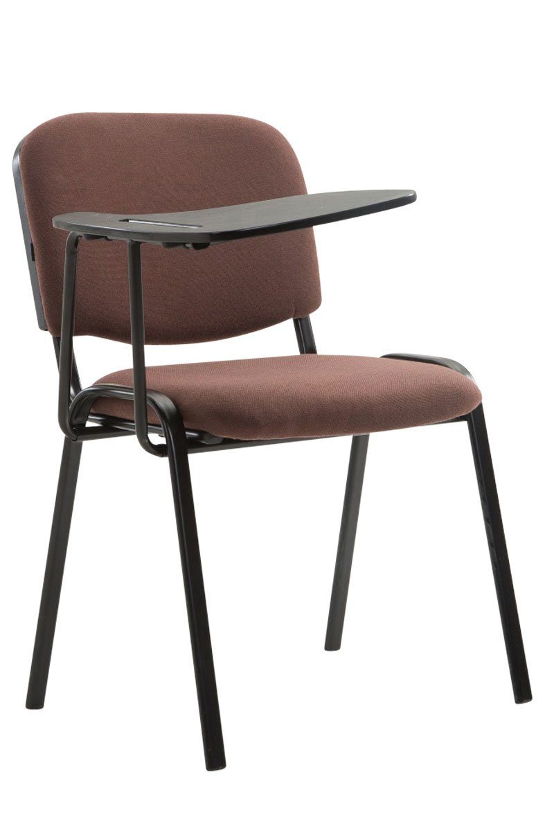 TPFLiving Besucherstuhl Keen mit hochwertiger Polsterung - Konferenzstuhl (Besprechungsstuhl - Warteraumstuhl - Messestuhl), Gestell: Metall schwarz - Sitzfläche: Stoff braun