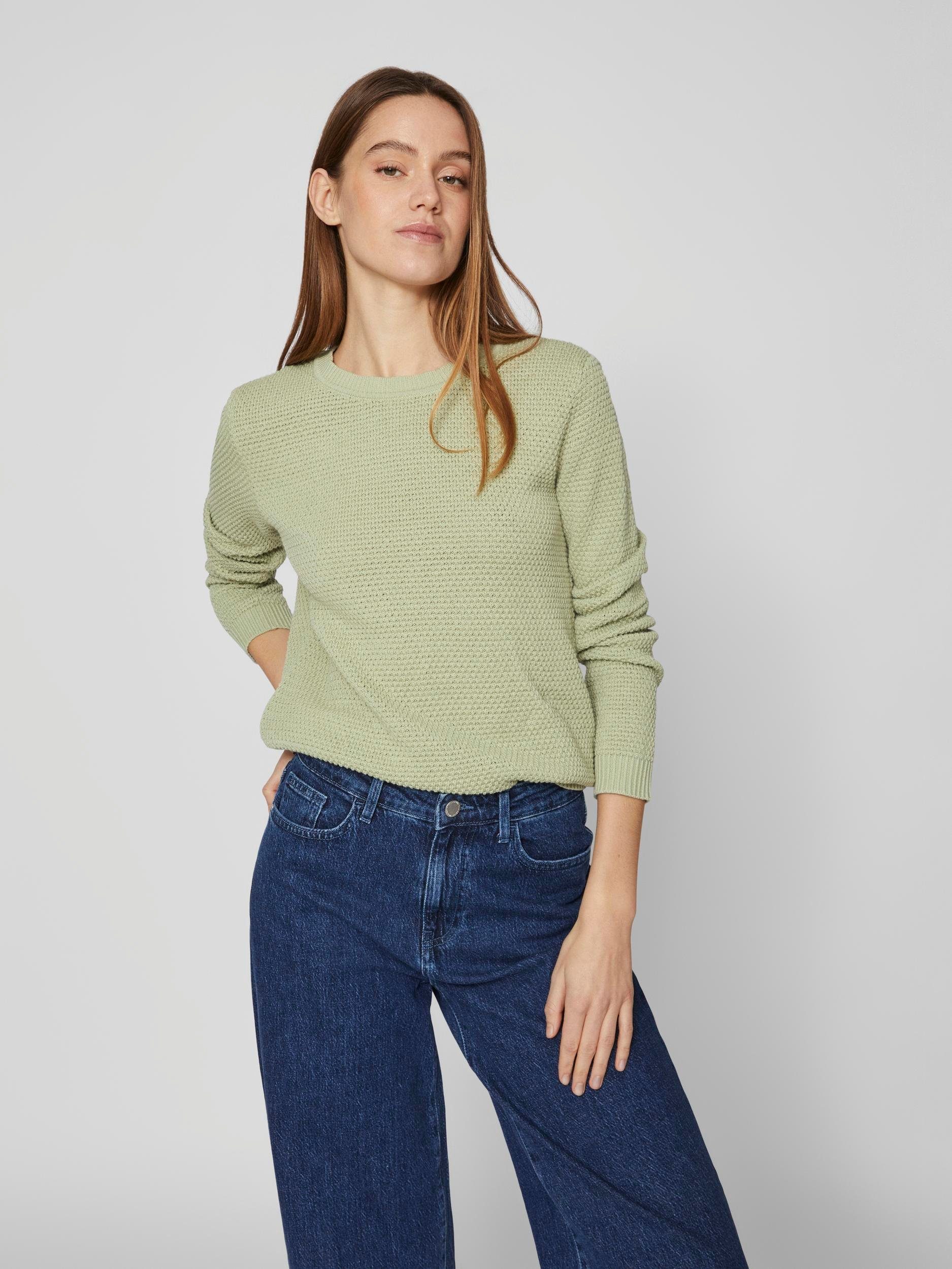 O-NECK NOOS VIDALO KNIT TOP- L/S Vila Swamp Rundhalspullover