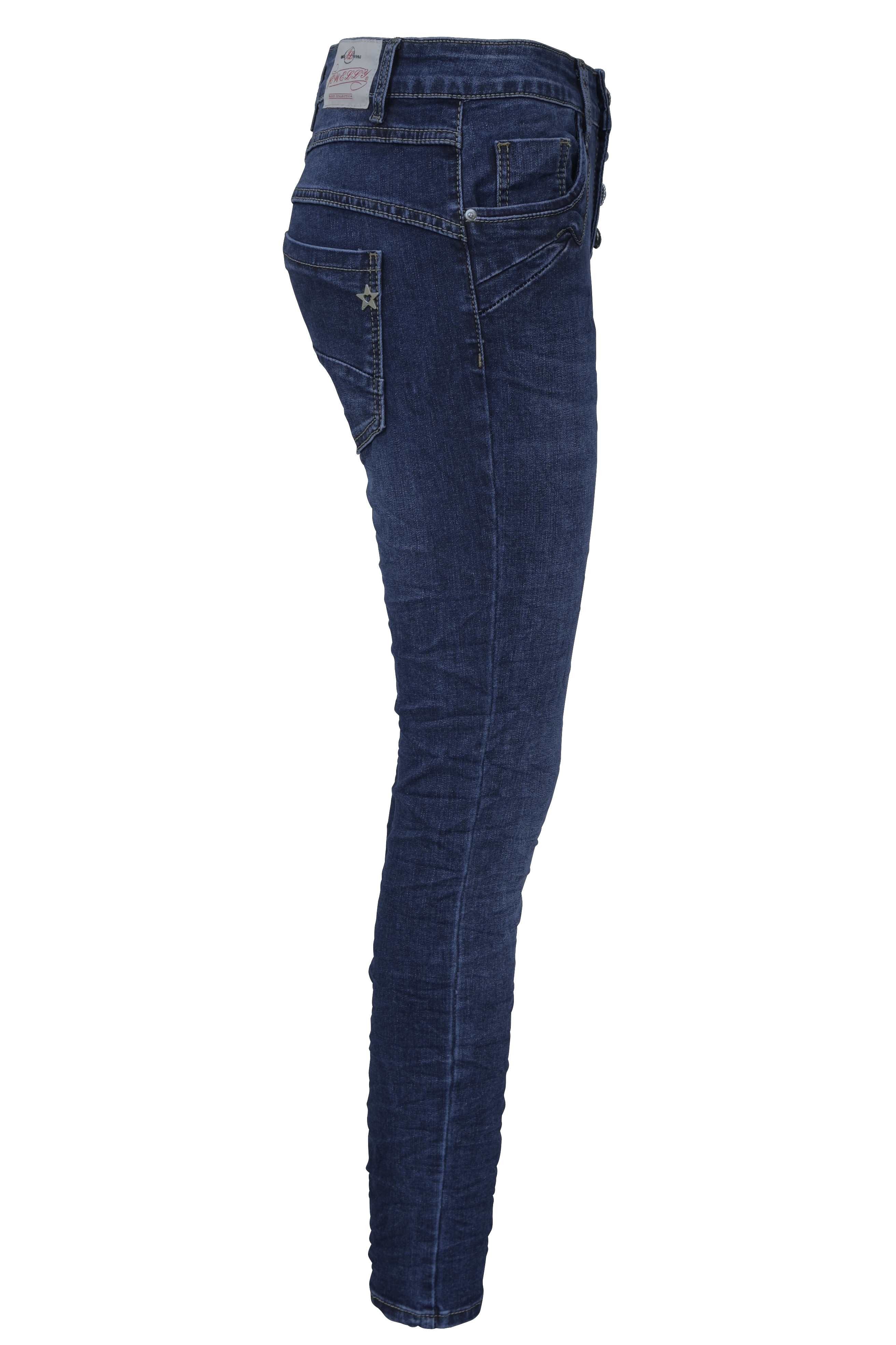 Jewelly Regular-fit-Jeans Jeans, Stretch Jeans Five-Pocket im Crash-Look günstig online kaufen
