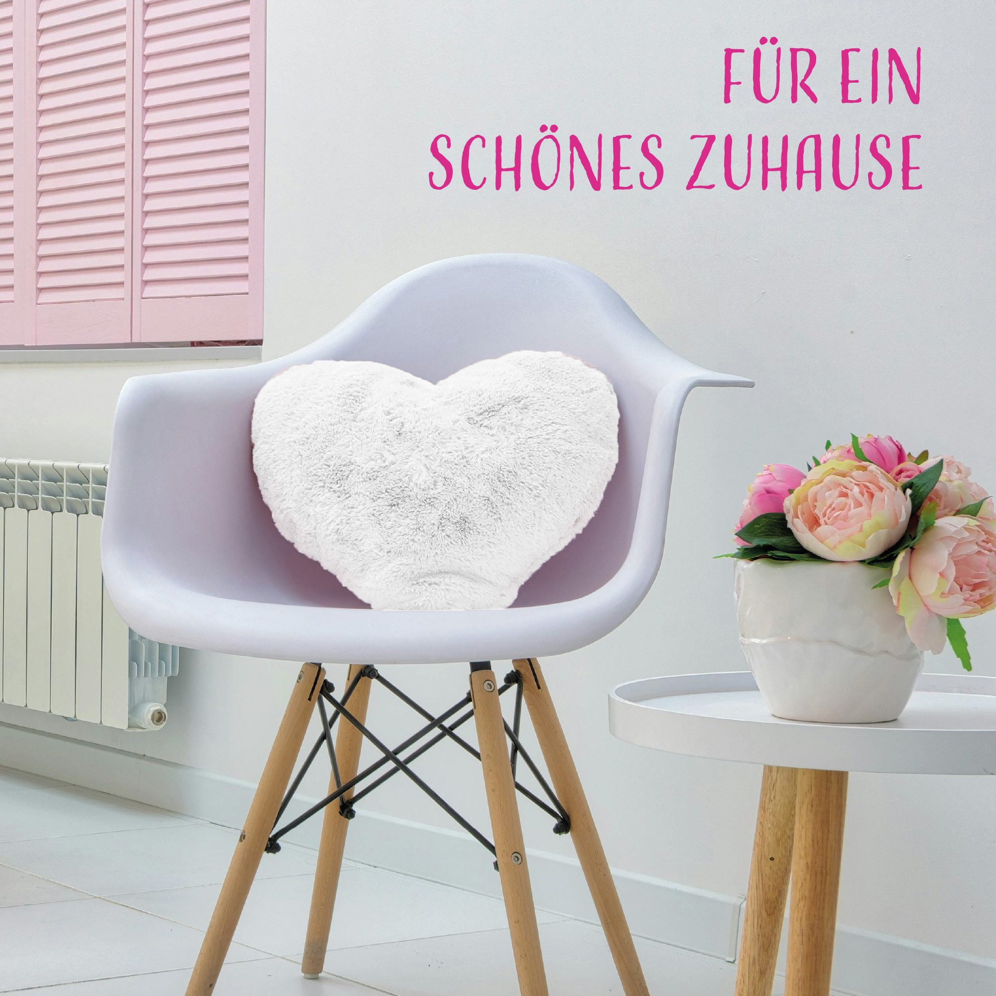 Bestlivings Dekokissen in Herzform Plüsch 30x40x12cm, Weiches Dekokissen, Sofakissen – Valentinstagsgeschenk in Herzform