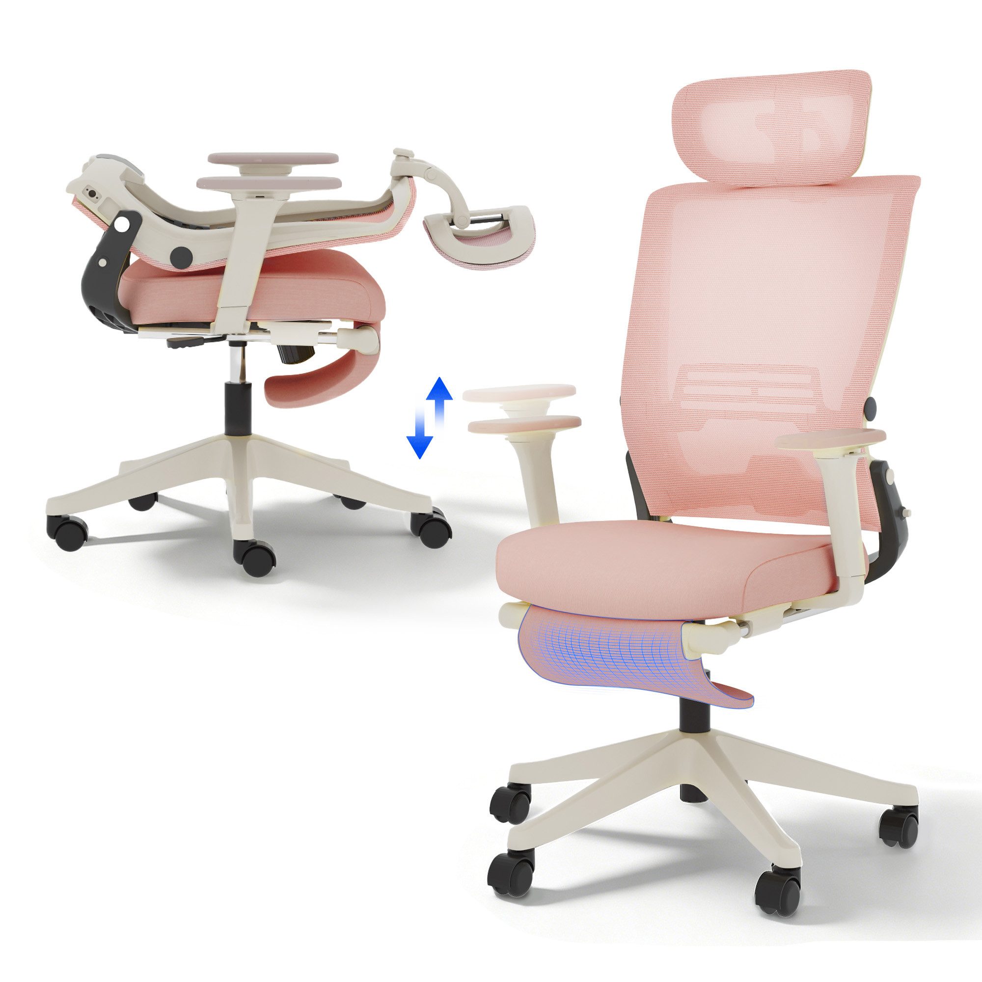 FLEXISPOT Bürostuhl Foldex Ergonomischer Bürostuhl – Ideal für Büro & Mittagspause (2D-Kopfstütze, Schreibtischstuhl mit Fußstütze – Perfekt für Home-Office & Entspannung), Faltbar, in verschiedenen Farben erhältlich, 90°-135° neigbar