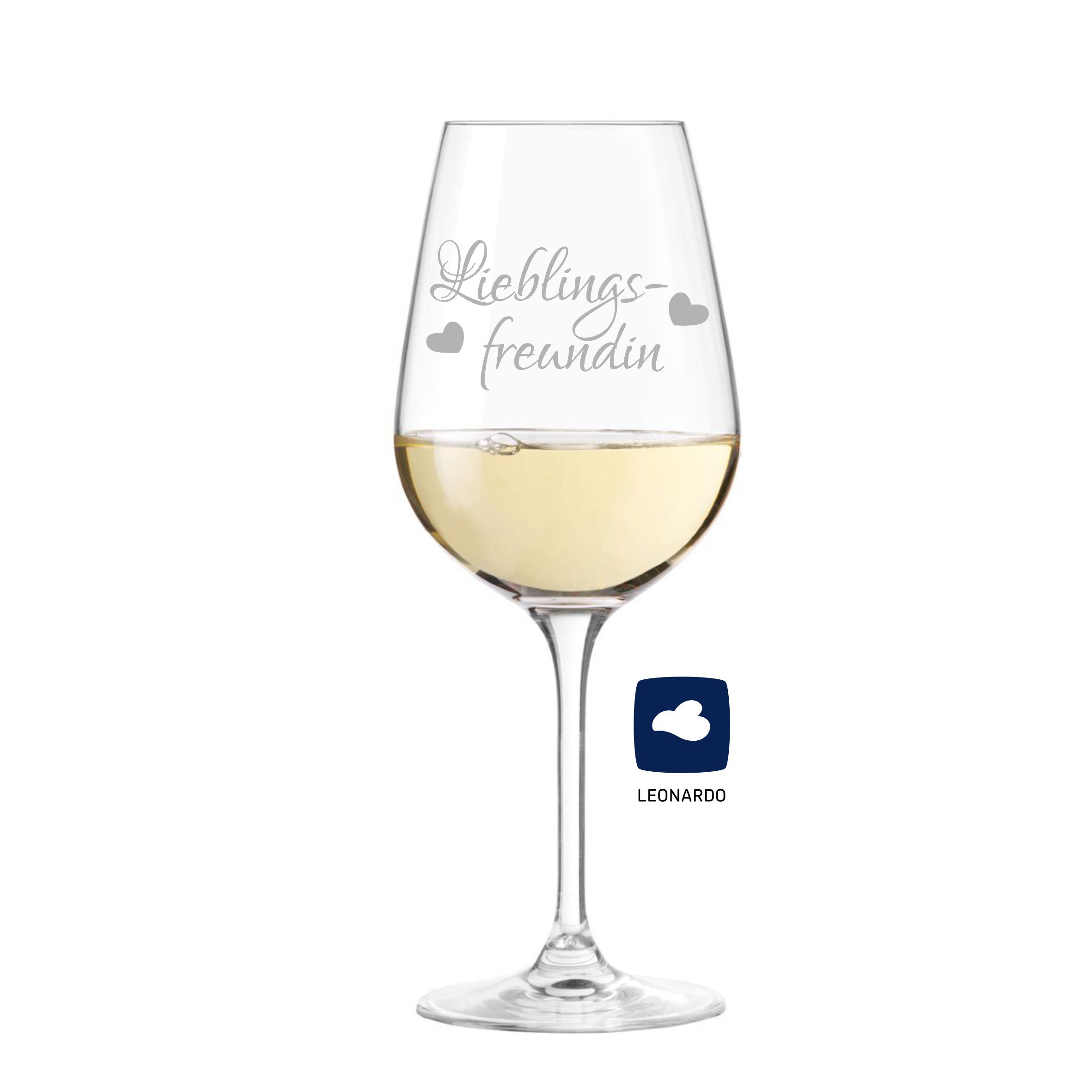 KS Laserdesign Weinglas Leonardo mit Gravur für die beste Freundin der Welt, Glas, Lasergravur