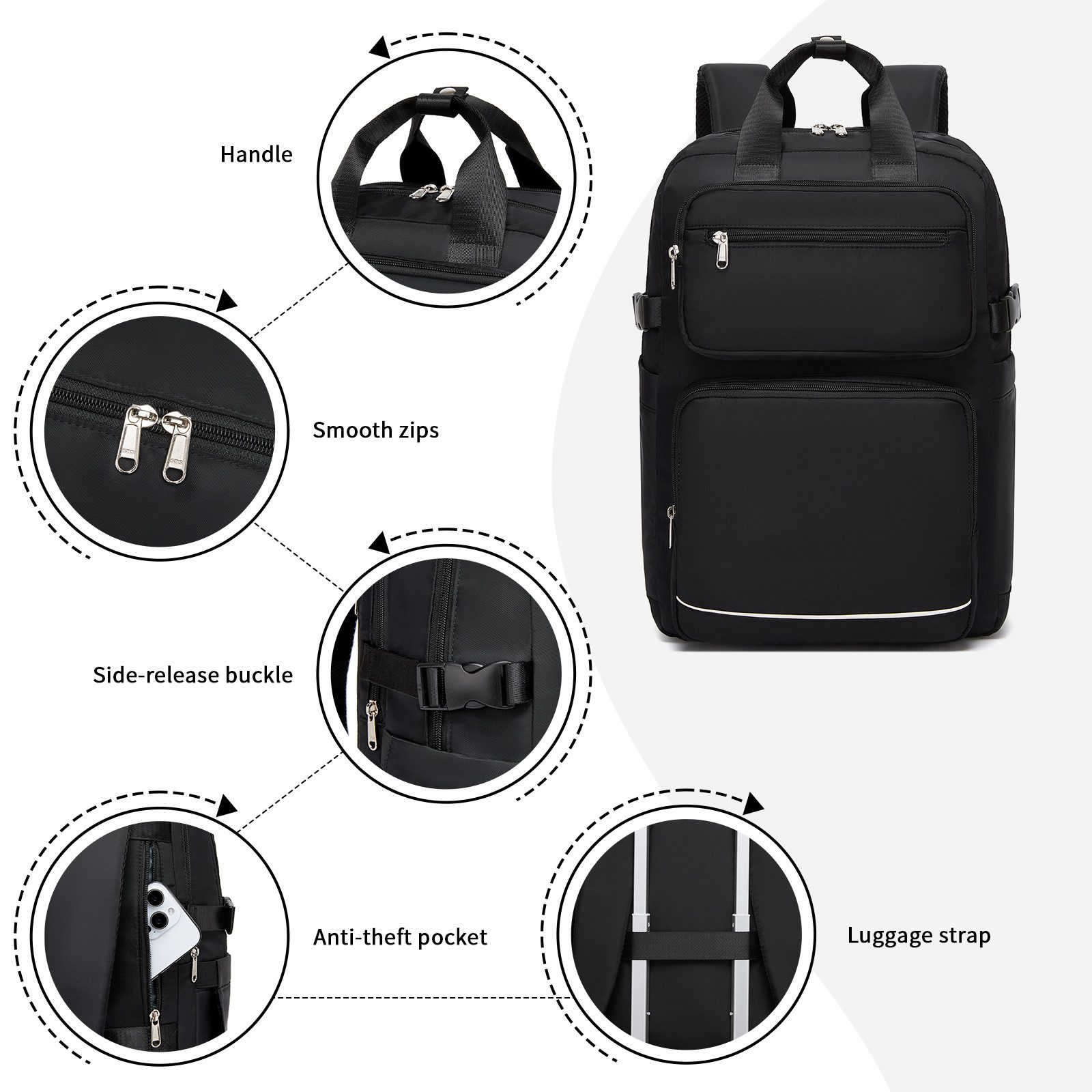 KONO Rucksack Ryanair Handgepäck 40x30x20 cm–20L Reiserucksack mit Laptopfach