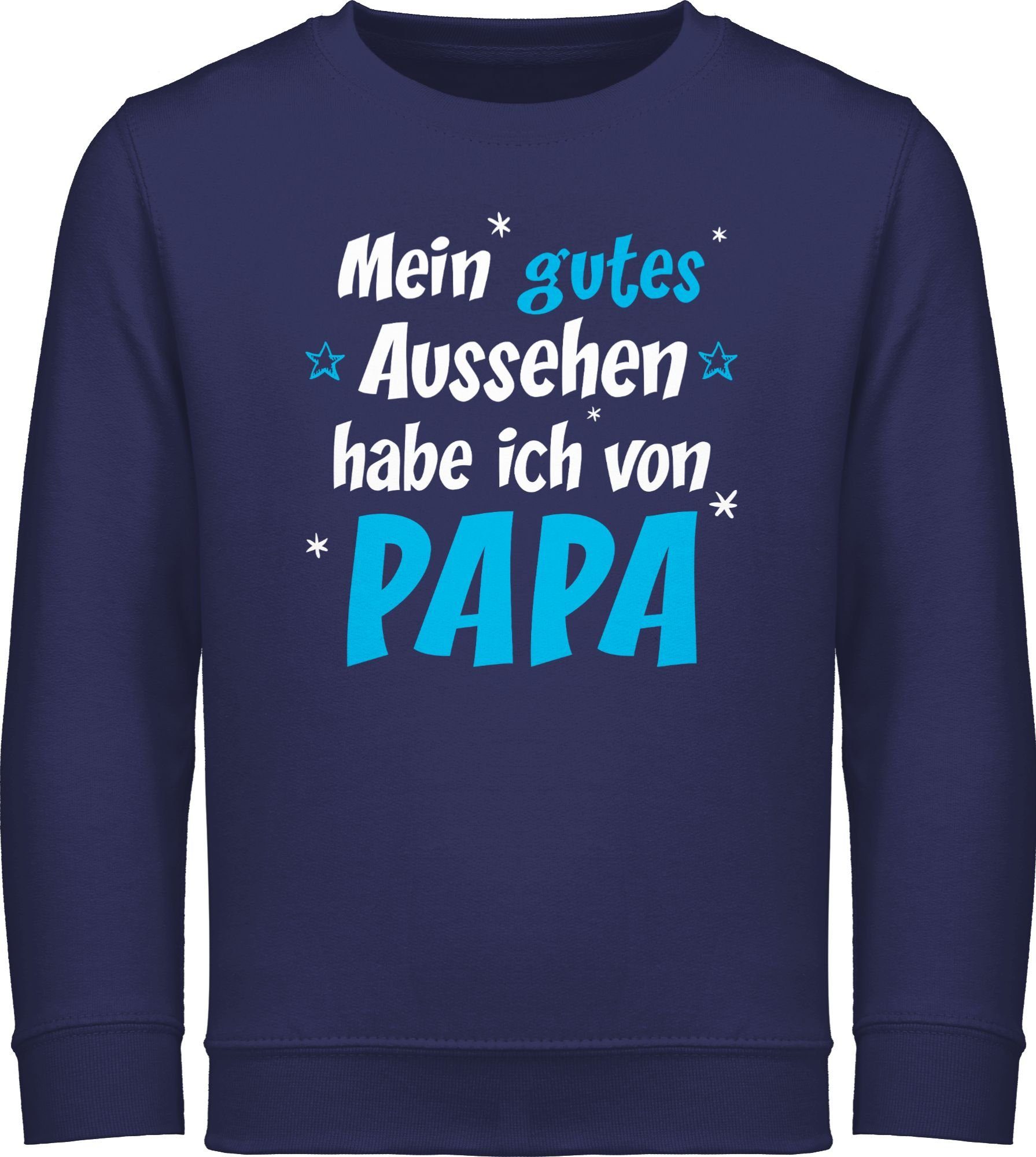 Shirtracer Sweatshirt Mein gutes Aussehen Papa Junge Statement Sprüche Kinder 1 Navy Blau