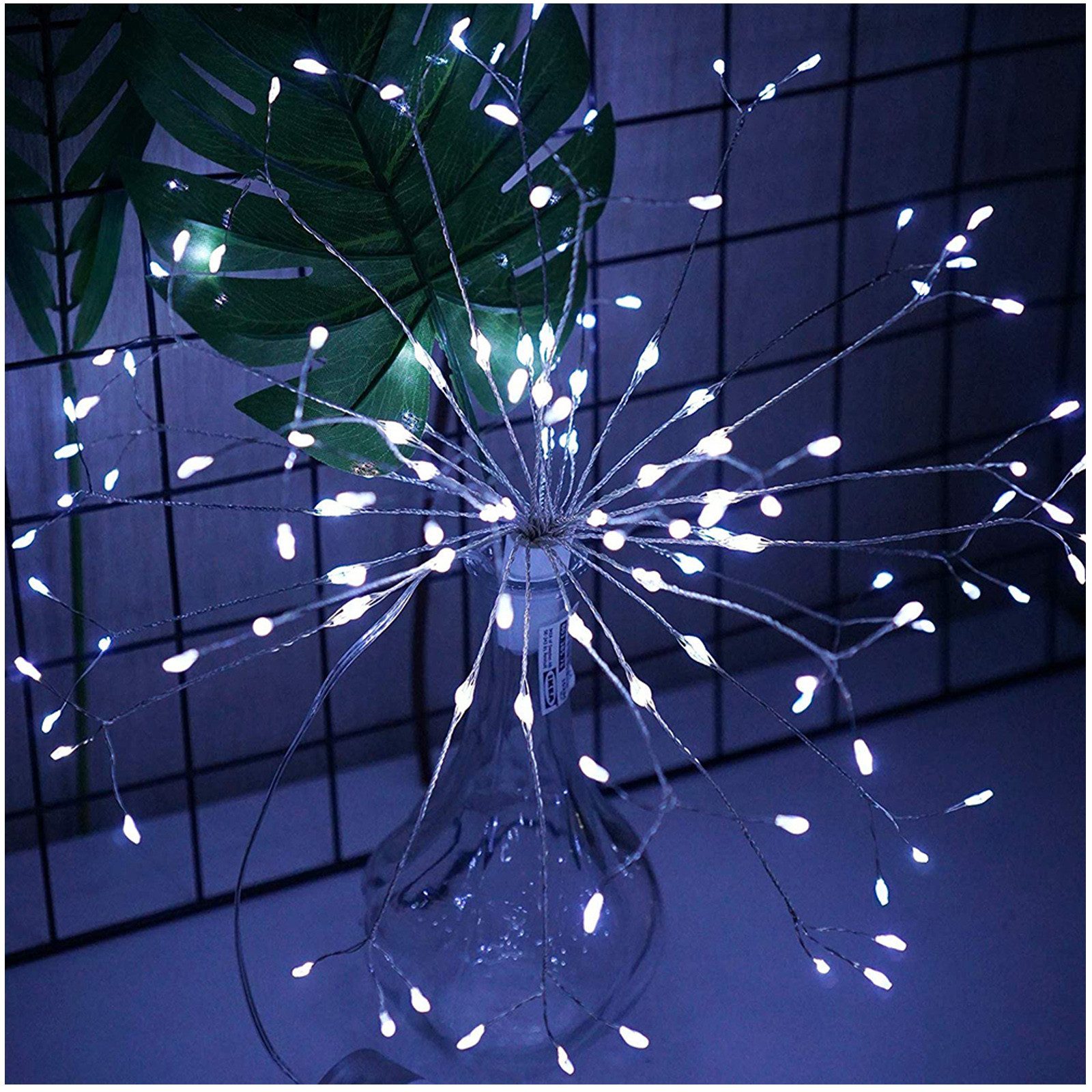 Qualra LED-Lichterkette 198LEDs Weihnachtsbeleuchtung Feuerwerk Lichterkette Weihnachten, Fernbedienung Batterie