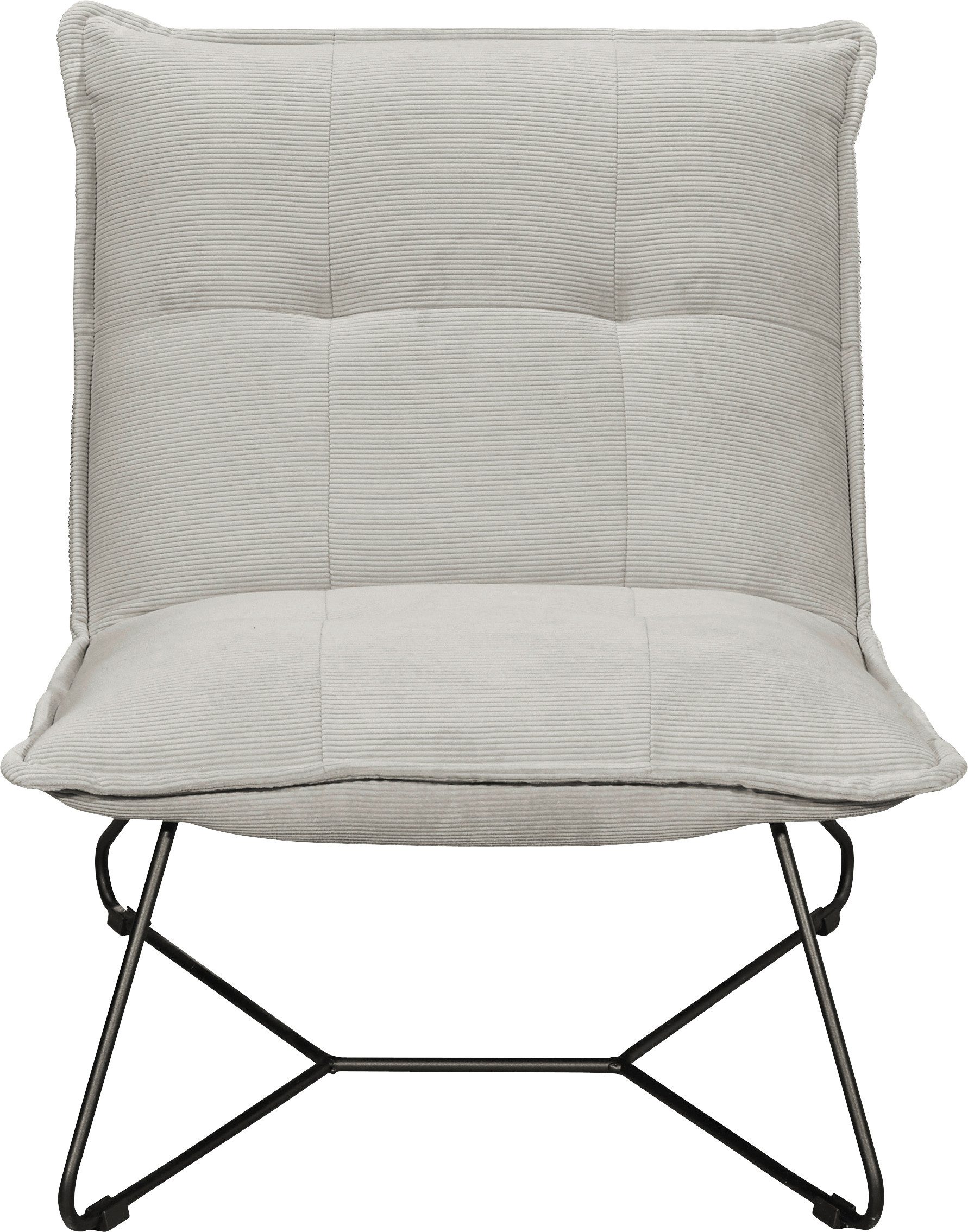 ED EXCITING DESIGN Кресла Vico, mit Design-Gestell aus schwarzem Metall, in Cord