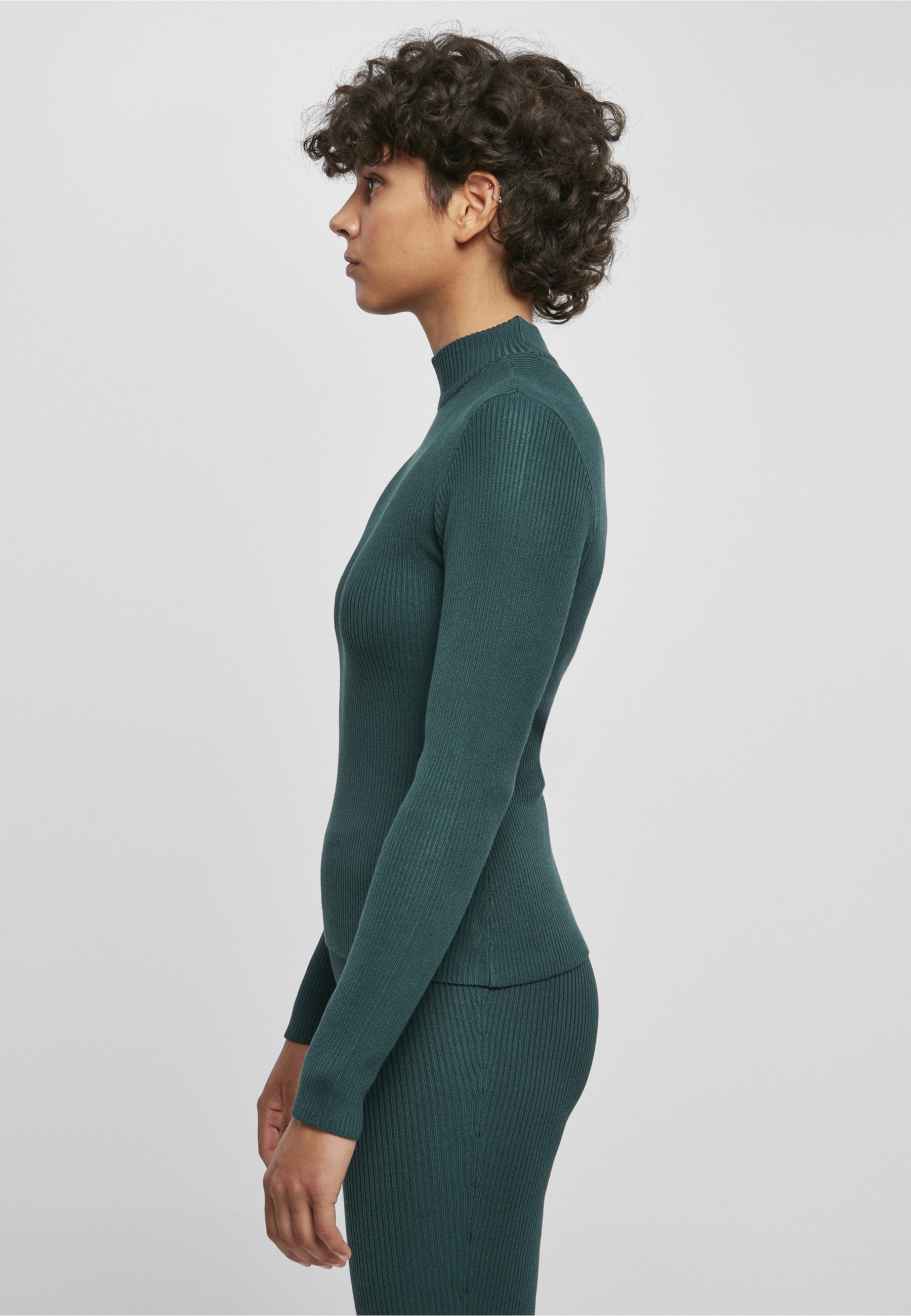 URBAN CLASSICS Longsweatshirt Urban Classics Damen Ladies Rib Knit Turtelneck Sweater (1-tlg)