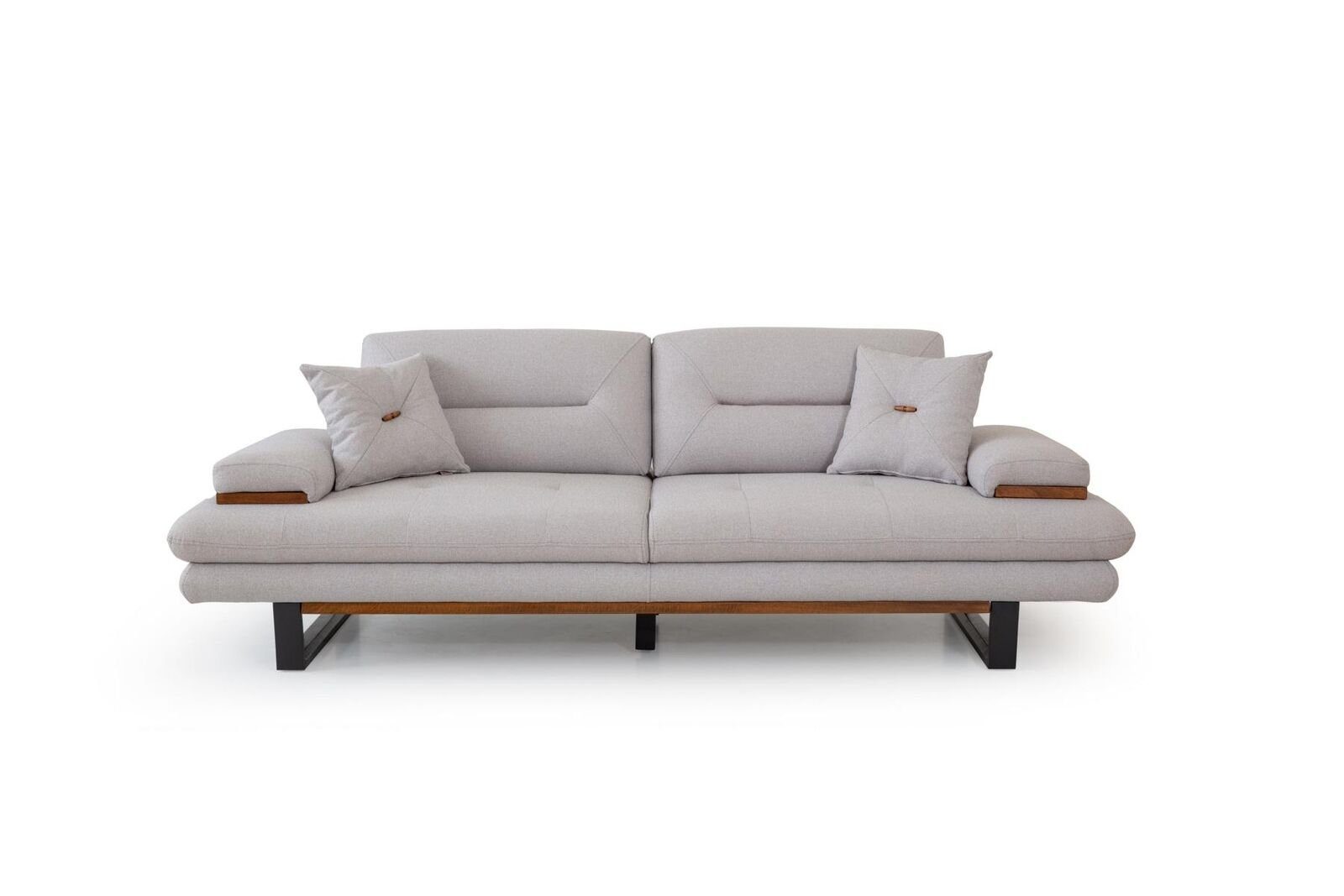 JVmoebel 3-Sitzer Designer Grau Sofa 3 Sitz Modern Stil Möbel in Wohnzimmer 238cm, 1 Teile, Made in Europa