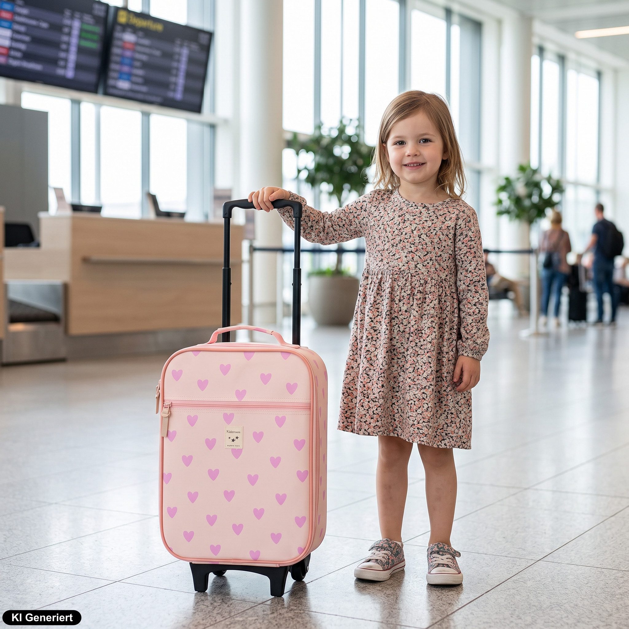 Kidzroom Kinderkoffer Kindertrolley Mädchen Trolly Trolley Koffer 15 L, nur 1 kg leicht, Außenmaße:48×32×14 cm, Innenmaße:42×32×11 cm – Bild 3 von 5