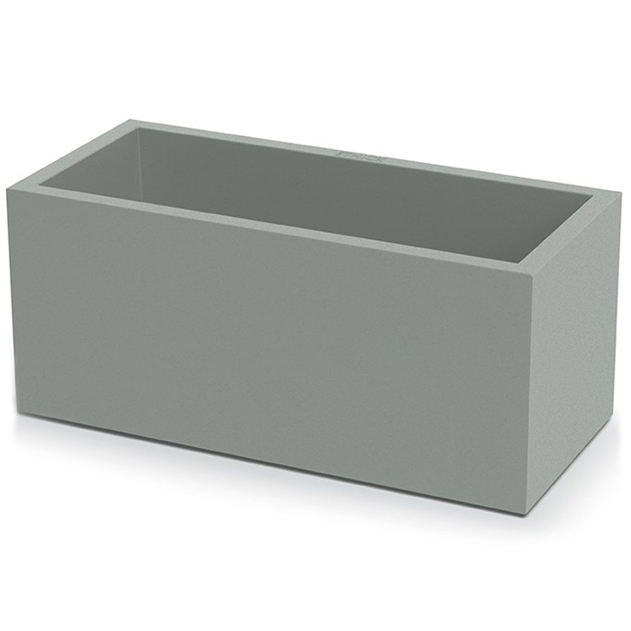 Prosperplast Blumentopf Blumentopf Rechteckig 58cm Beton-Grau, Pflanzkasten 21L, frostsicher, Mit Wasserauslass am Boden mit Gummistopfen verschliessbar