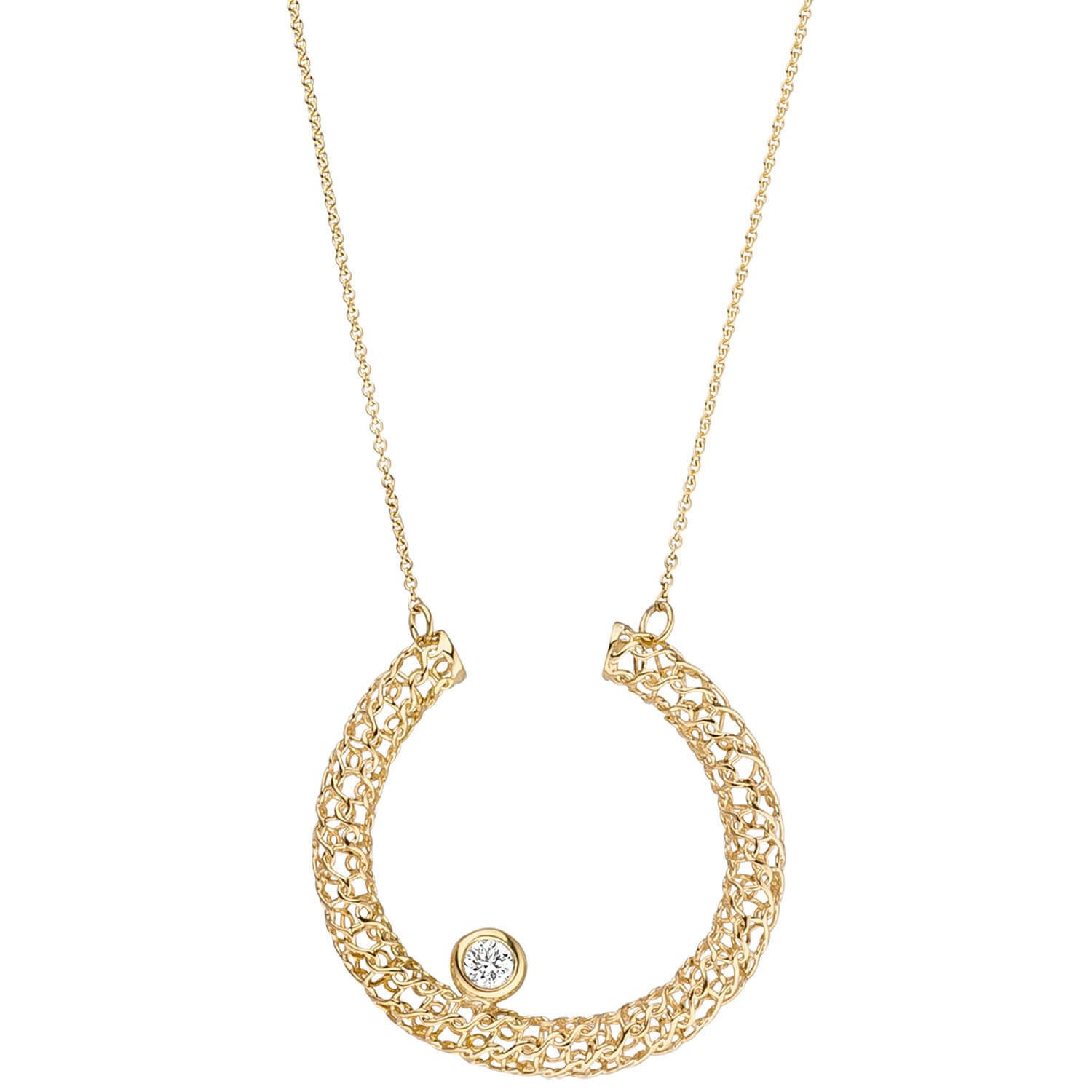 Goldkette 0,7mm Ankerkette mit Brillant 750 Gelbgold 42-45cm