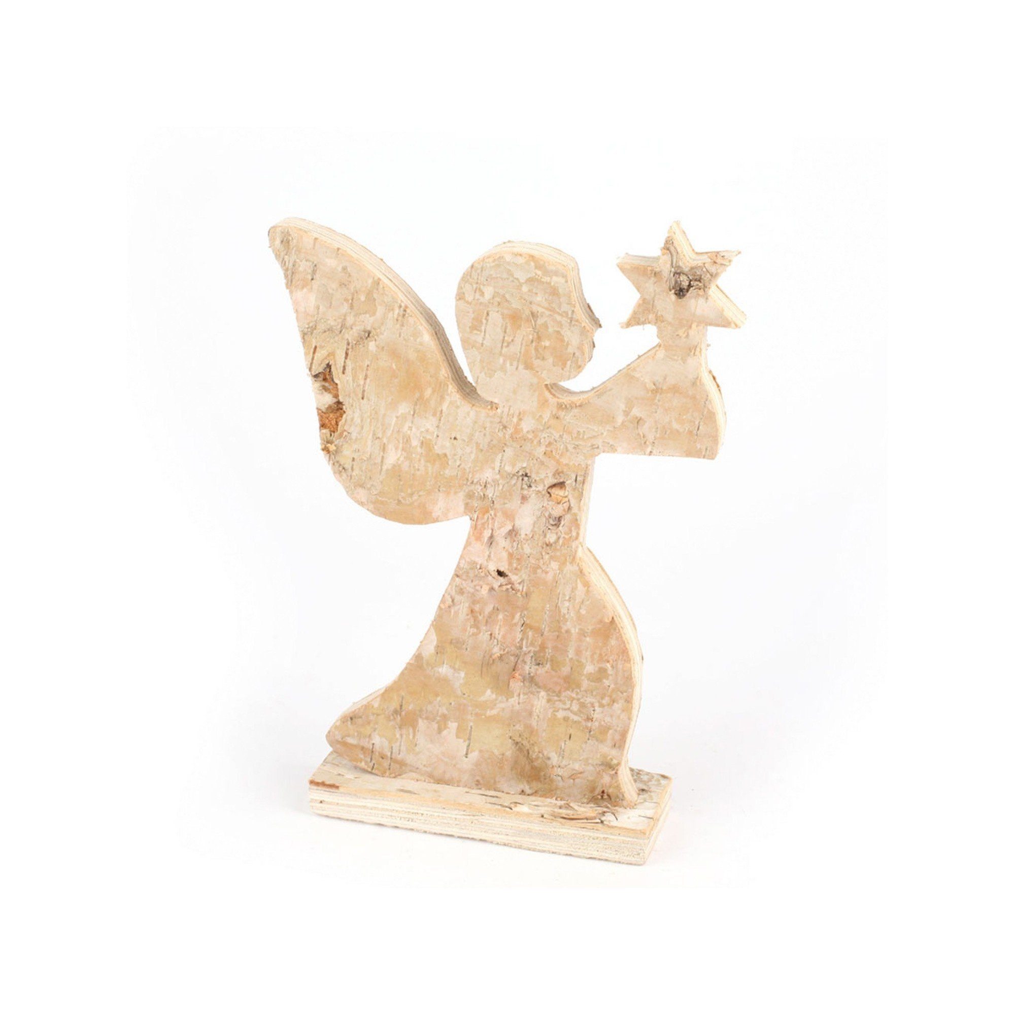 mitienda Dekoobjekt Deko Engel 21cm Natur, Weihnachtsdeko
