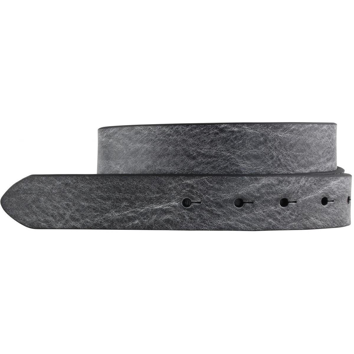 BELTINGER Ledergürtel Wechselgürtel aus weichem Vollrindleder Used-Look ohne Schnalle 3 cm - weiches Leder, Gürtelschnalle in Altsilber, Vintage Schwarz