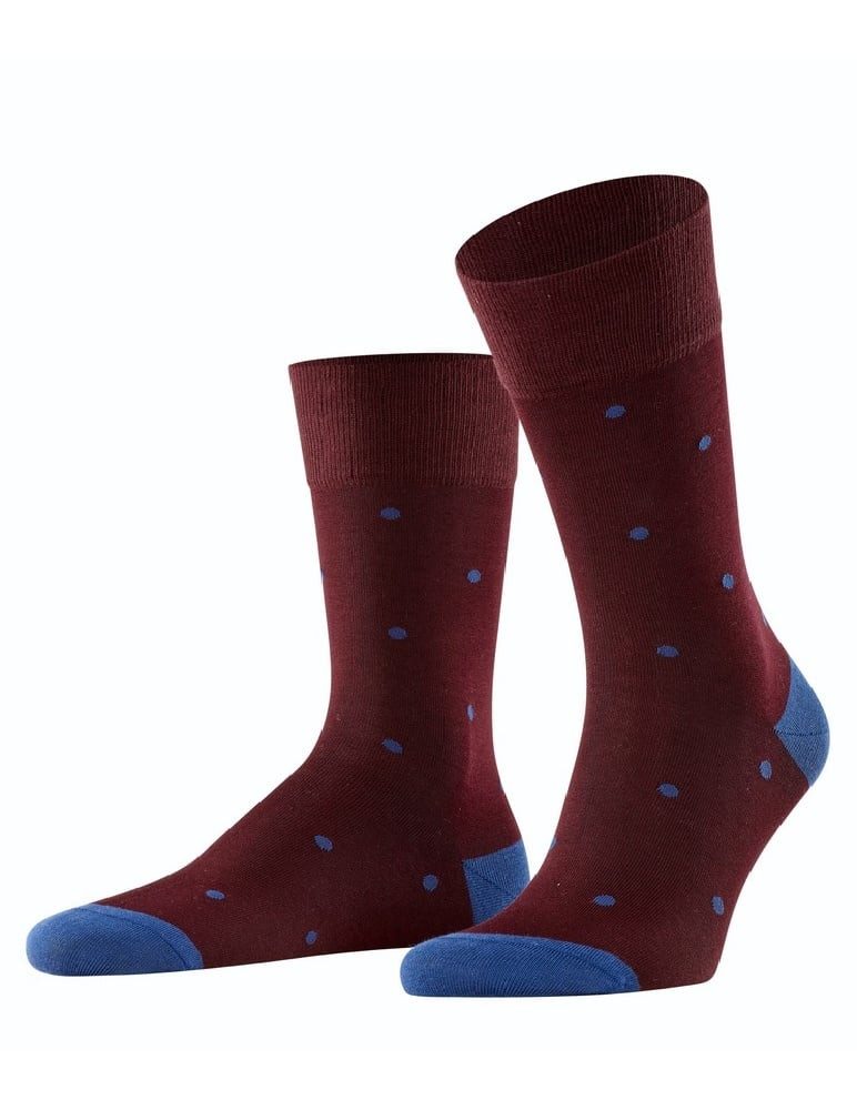 Socken Tagessocke Crew Dot (angenehm weiche Baumwolle) weinrot/blau Herren