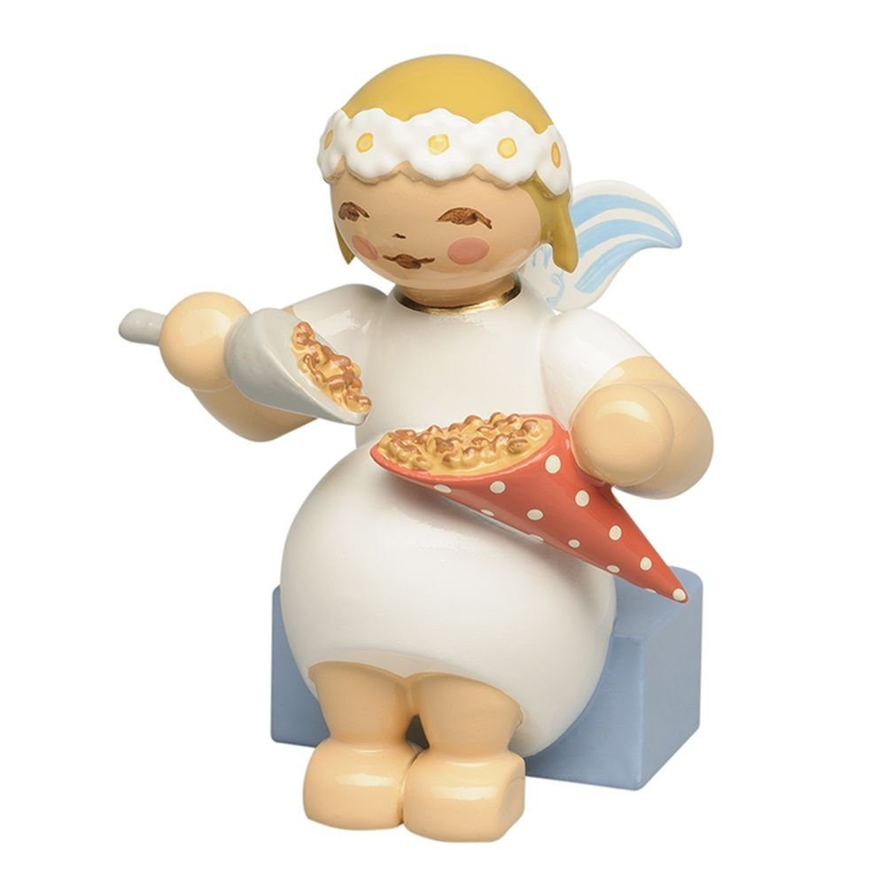 Wendt & Kühn Weihnachtsfigur Margeritenengel Sitzend mit gebrannten Mandeln 634/70/43