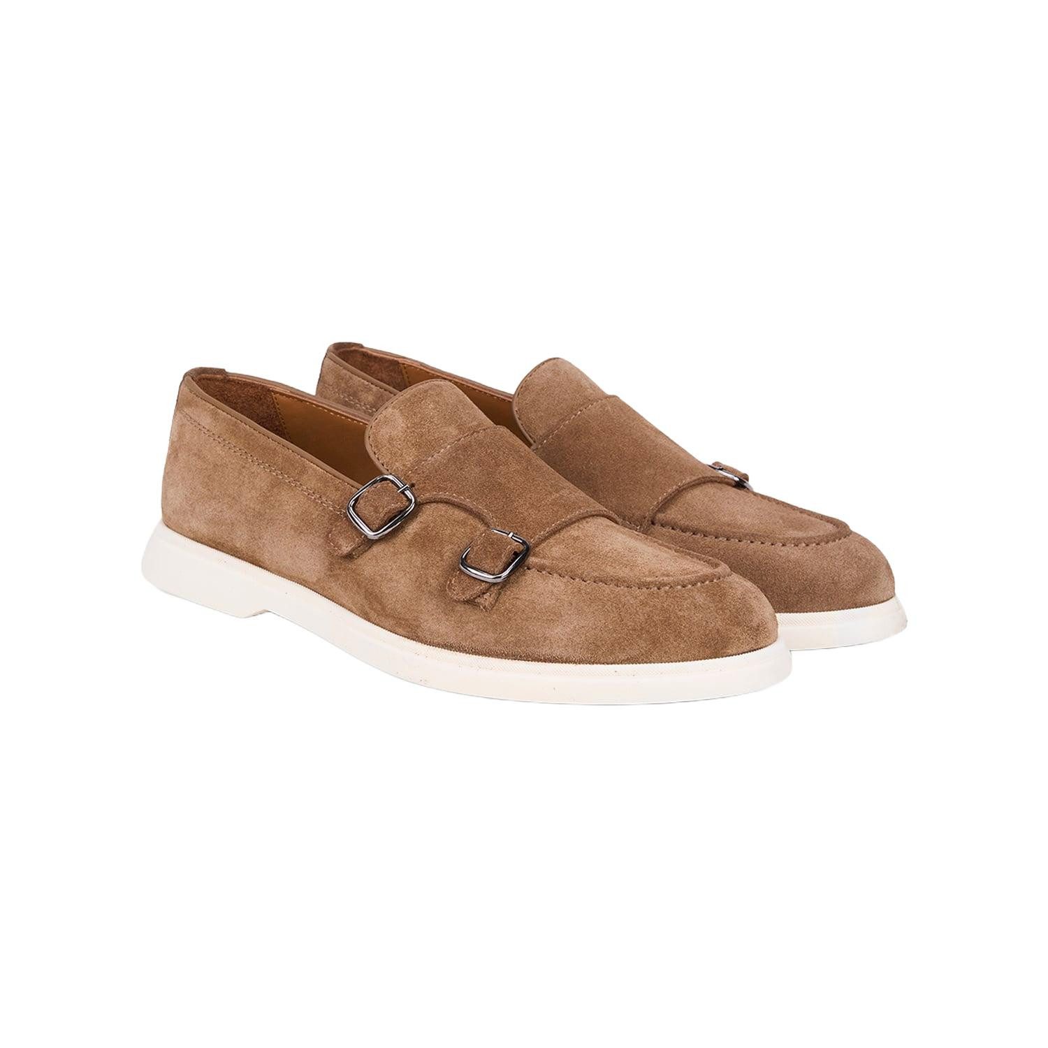 Desa DESA Herren-Slipper aus Wildleder mit Doppelschnalle Loafer