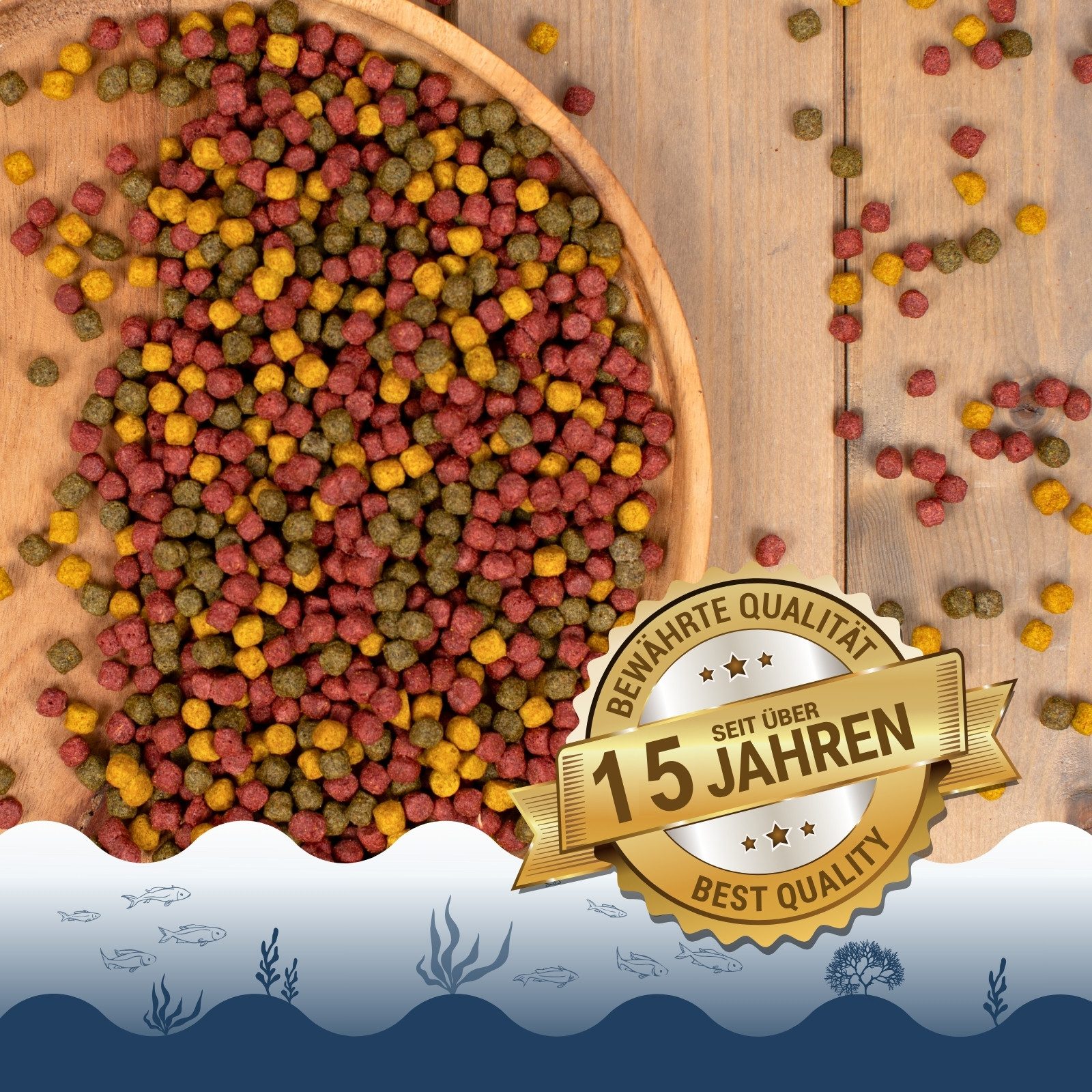 Lyra Pet 2 x 10 Liter (7,4 kg) Lyra Pond® Pond Allround Koi Mix Fischfutter, Hauptfutter für: Fisch