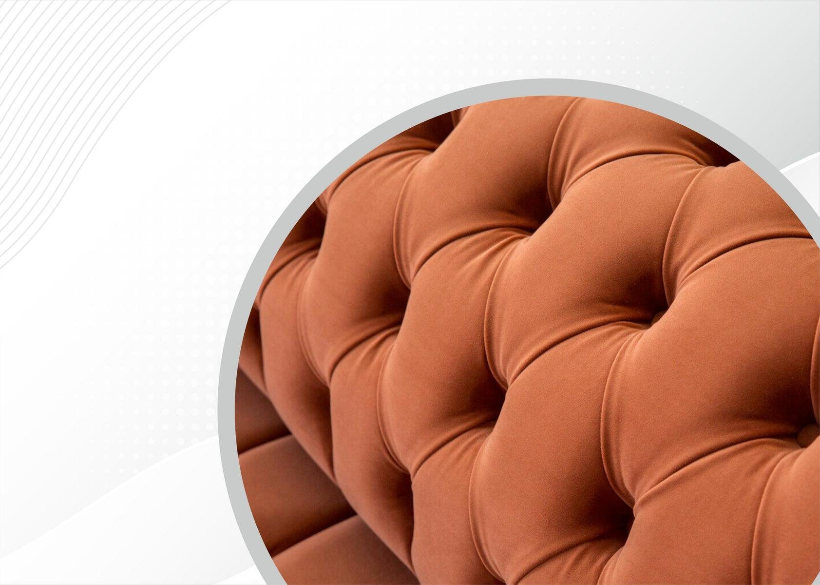 3 225 Sofa cm JVmoebel Couch Sofa Chesterfield-Sofa, Sitzer Design Chesterfield