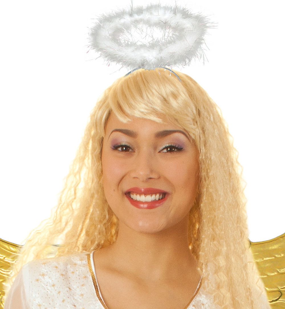 Fries Kostüm Haarreif Engel Heiligenschein Weiß Weihnachten Nikolaus Cosplay