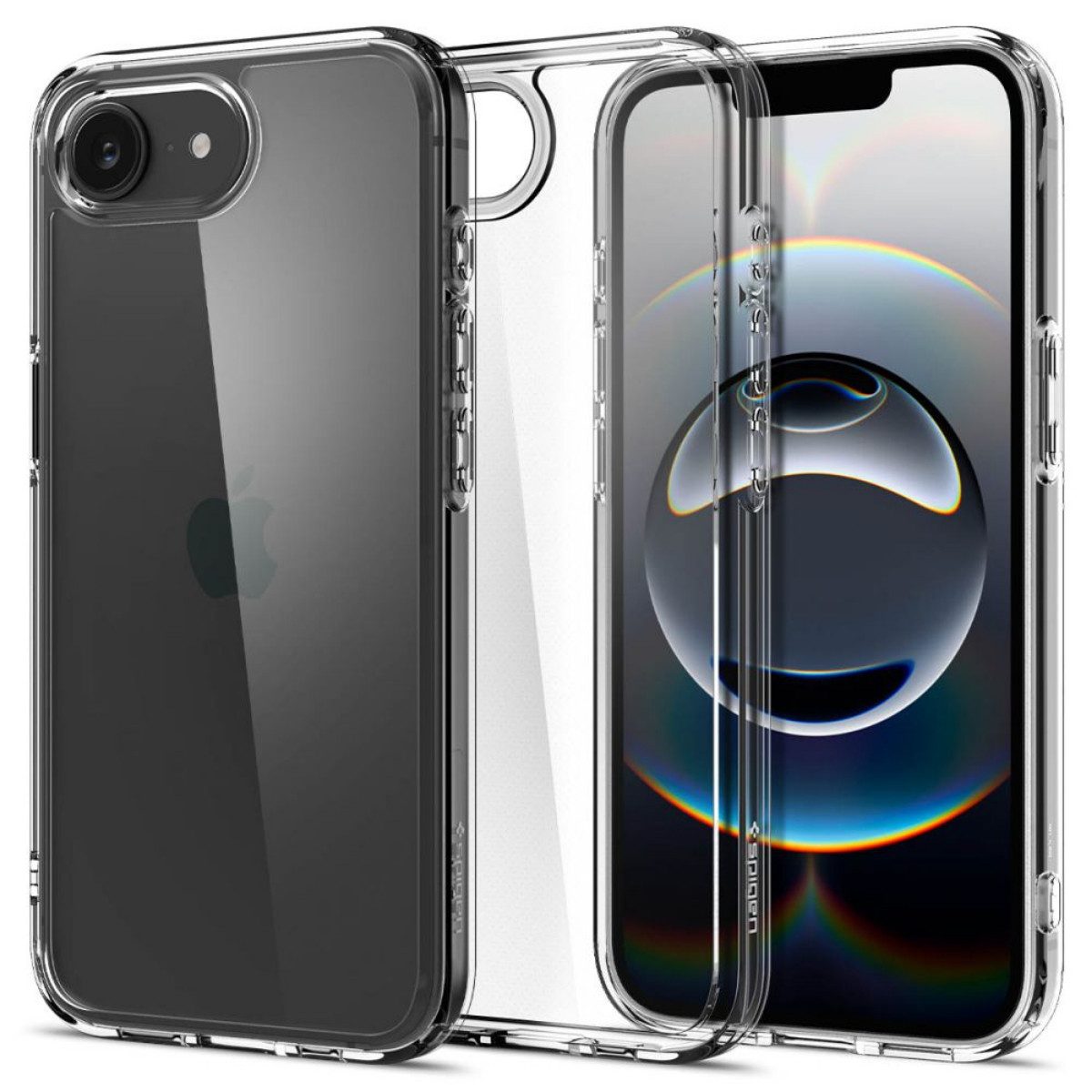 Spigen Handyhülle Ultra Hybrid Transparent Kompatibel mit iPhone 16e 6,1, Transparente Rückseite mit stabilem Rahmen für klaren Look