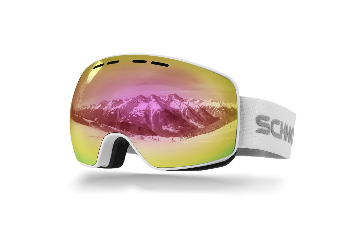 SCHNORR Sportbrille Schnorr Skibrille Ventra - Sphärisch, Pink (S2), Full REVO, Anti-Fog, (1-St), Full REVO-Beschichtung Pink (S2)