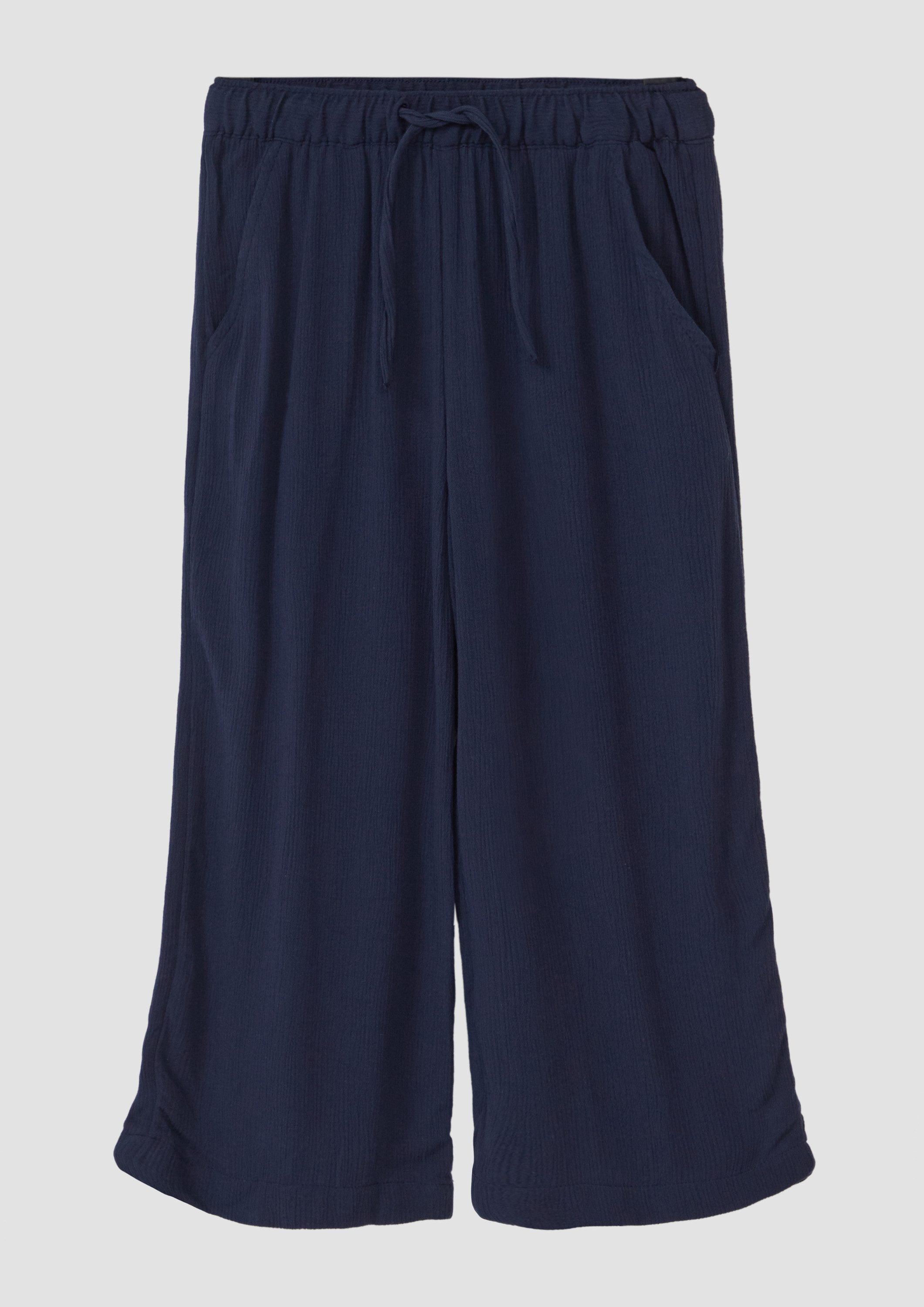 s.Oliver Culotte Hose Wide-Leg-Hose aus crinkled Viskose mit Elastikbund