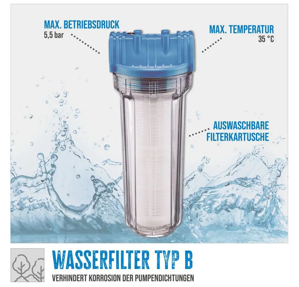 Thumbnail - Güde Gartenpumpe GÜDE Wasserfilter TYP B 5,5 Bar IG/AG 1" (4-tlg)