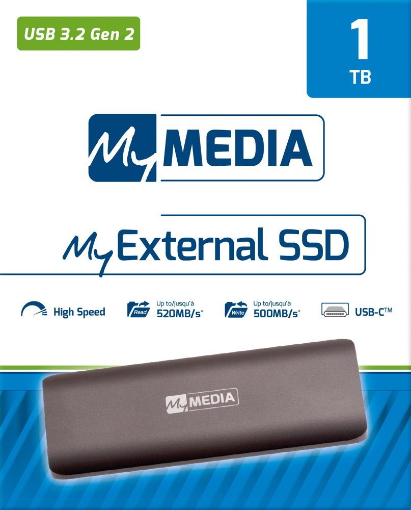 MyMedia 1TB USB 3.2 Gen. 2 USB-A USB-C space grey SSD-Festplatte