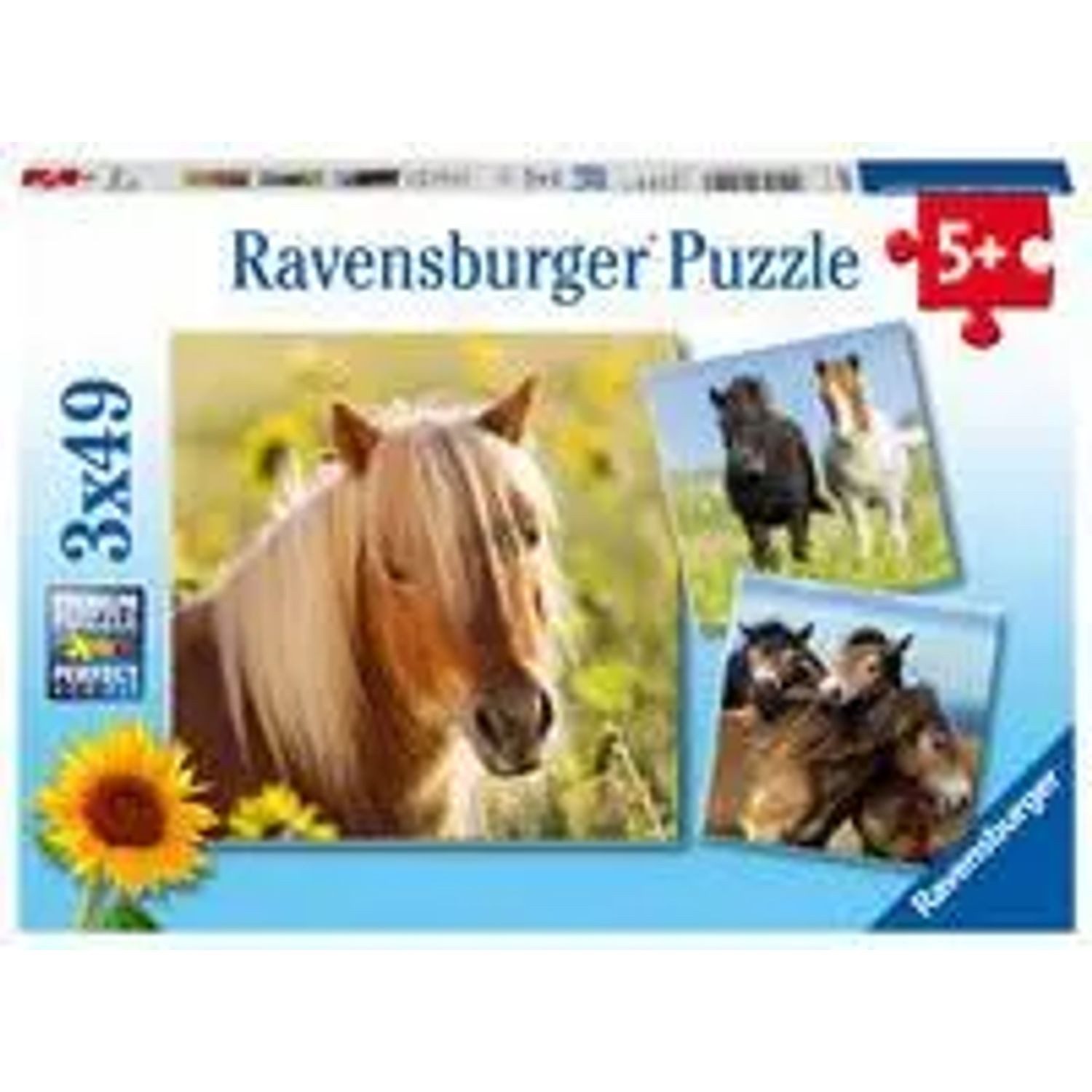 Ravensburger Puzzle Liebe Pferde. Puzzle 3 x 49 Teile, 49 Puzzleteile