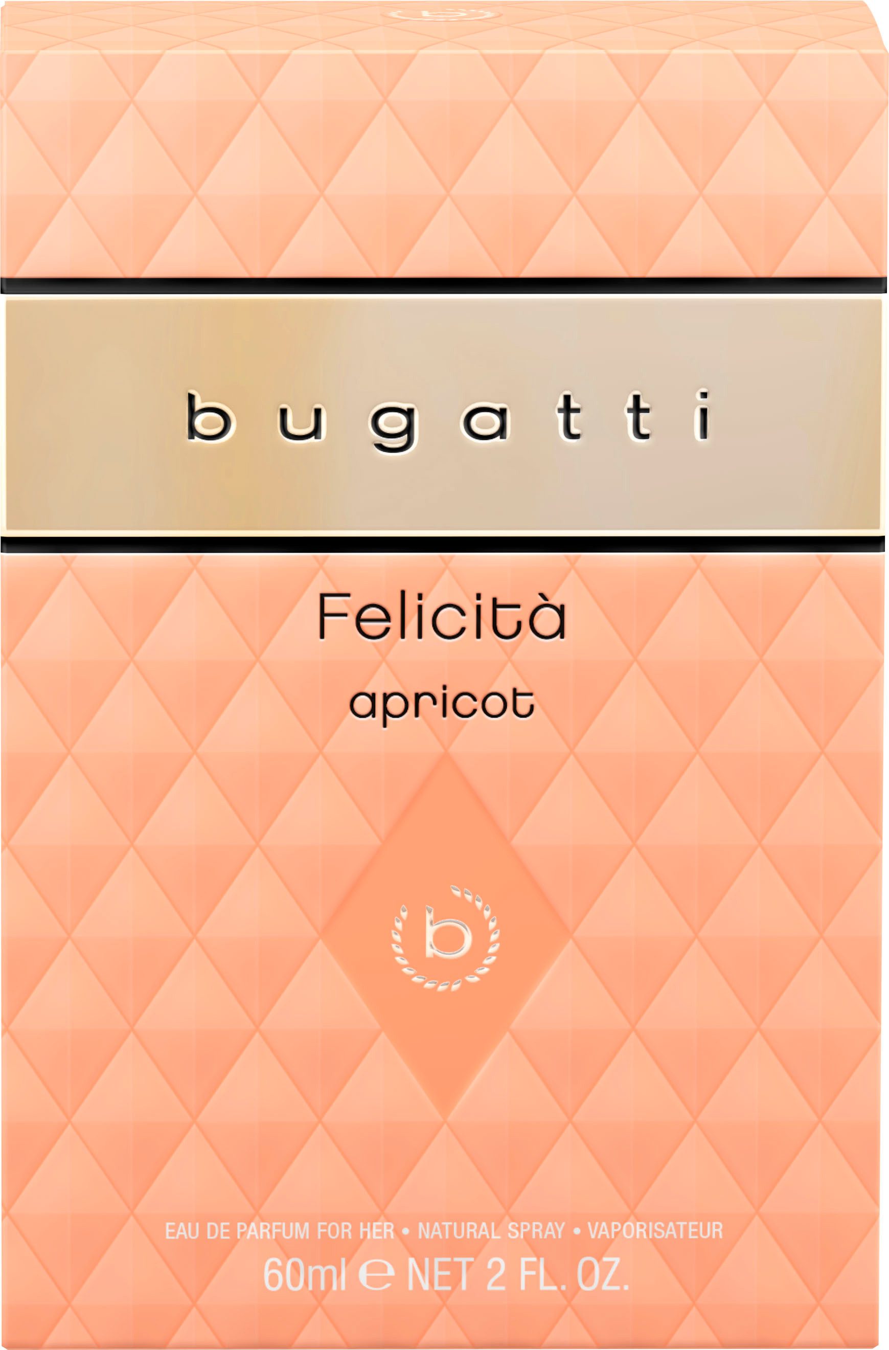 bugatti Eau de Parfum FELICITÁ APRICOT, EDP, 60ml, fruchtiger Duft