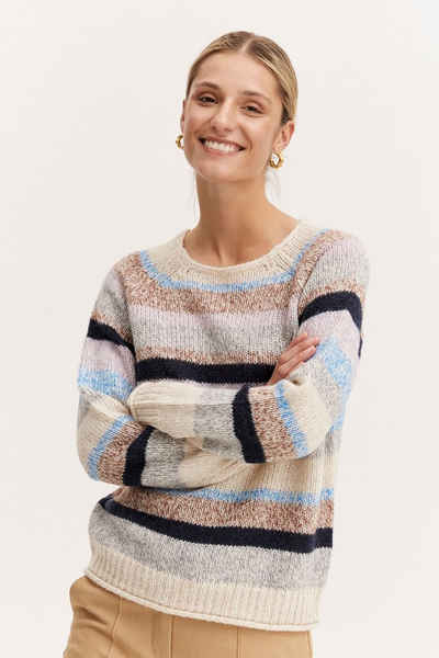 b.young Rundhalspullover BYOMIA STRIPE JUMPER - 20811897