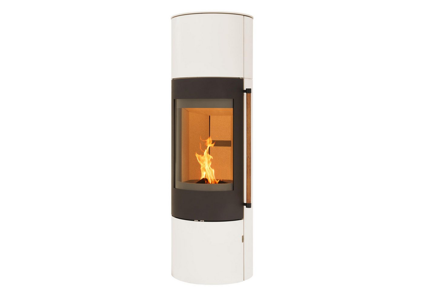 H&M Germany Kaminofen EVO 2.1 XL Stahl-Creme Weiß, 7 kW, Zeitbrand