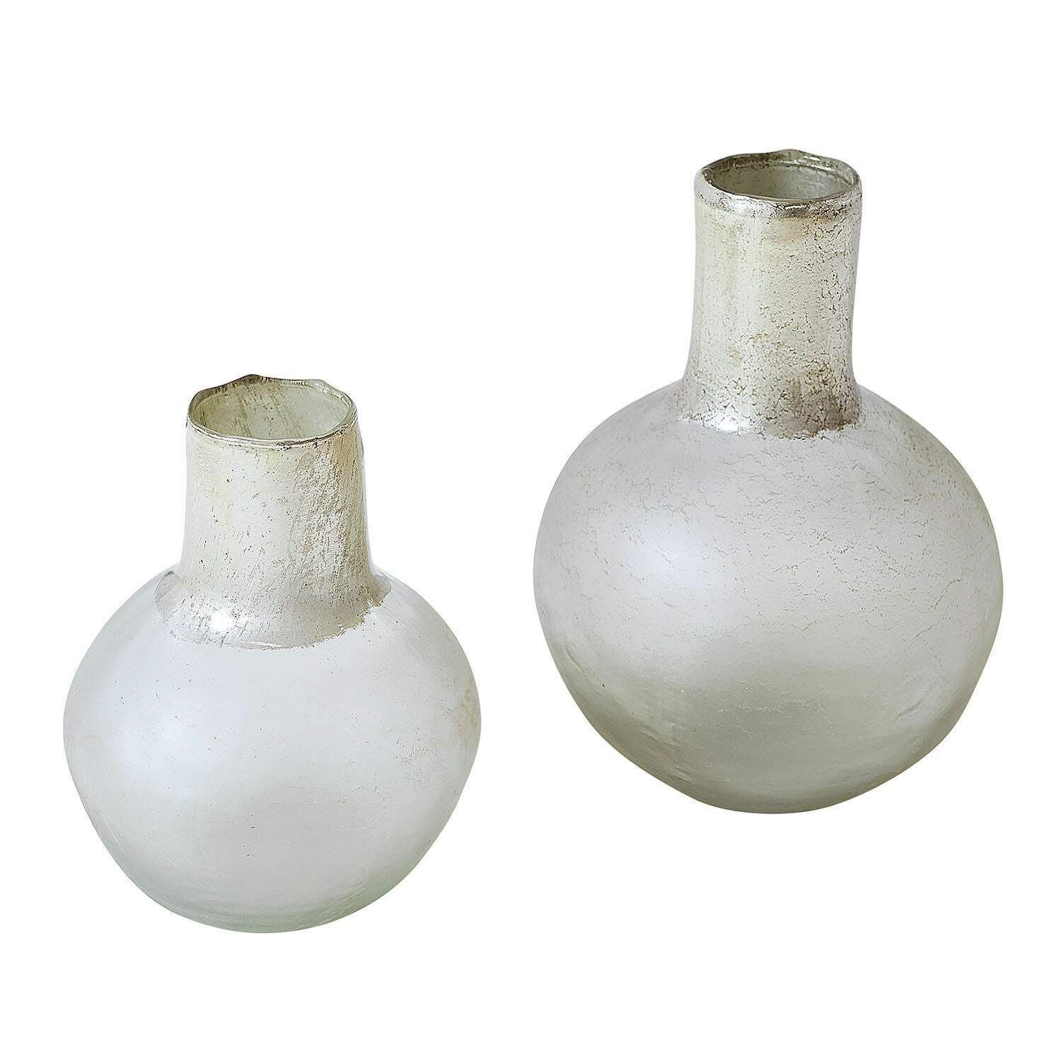 Mirabeau Tischvase Vase 2er Set Nazira weiß/silber