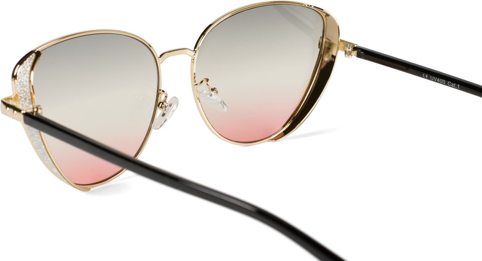styleBREAKER Sonnenbrille Cateye Sonnenbrille mit Glitzer Side Shield (1-St) Gradient
