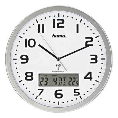 Hama Funkwanduhr Extra (mit digitaler Kalender-/ Temperaturanzeige, Ø 30 cm)