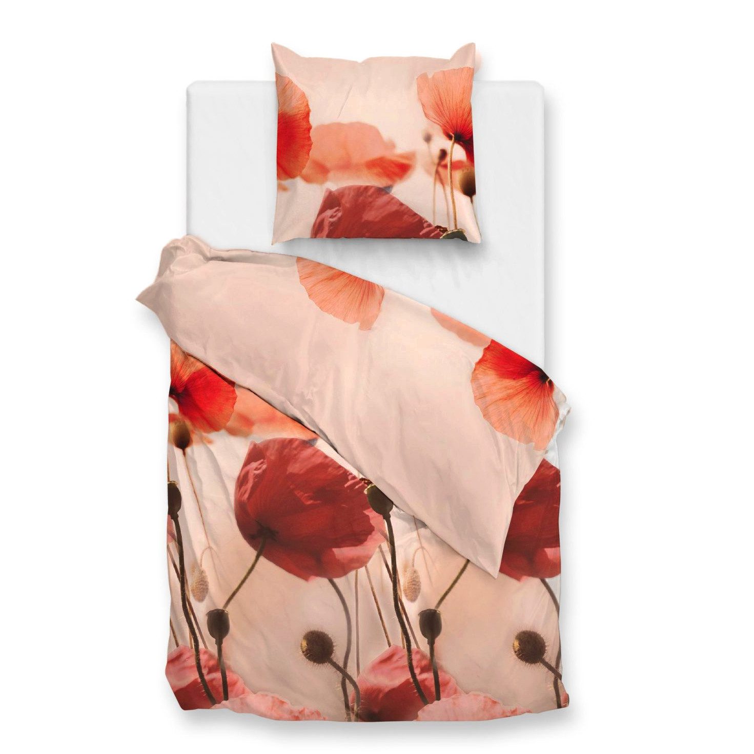 ZO HOME Bettwäsche ZO!Home, Renforcé, 2 teilig, Mohnblumen, rosé