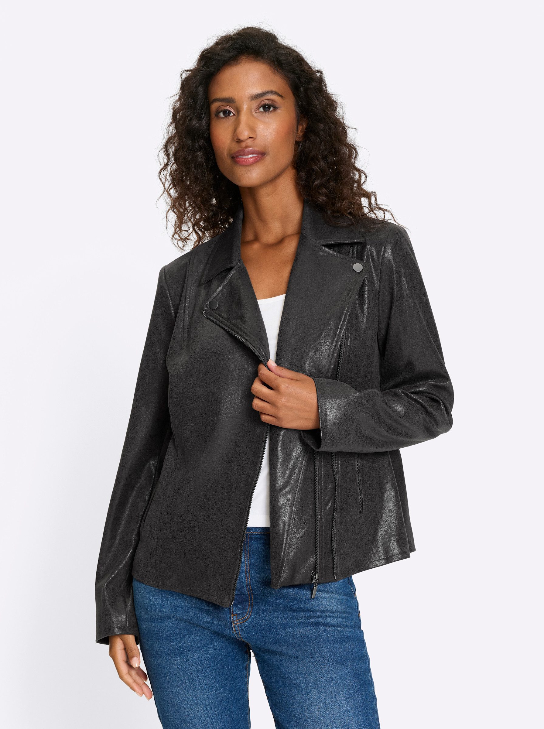 heine Blusenblazer Lederimitatjacke günstig online kaufen