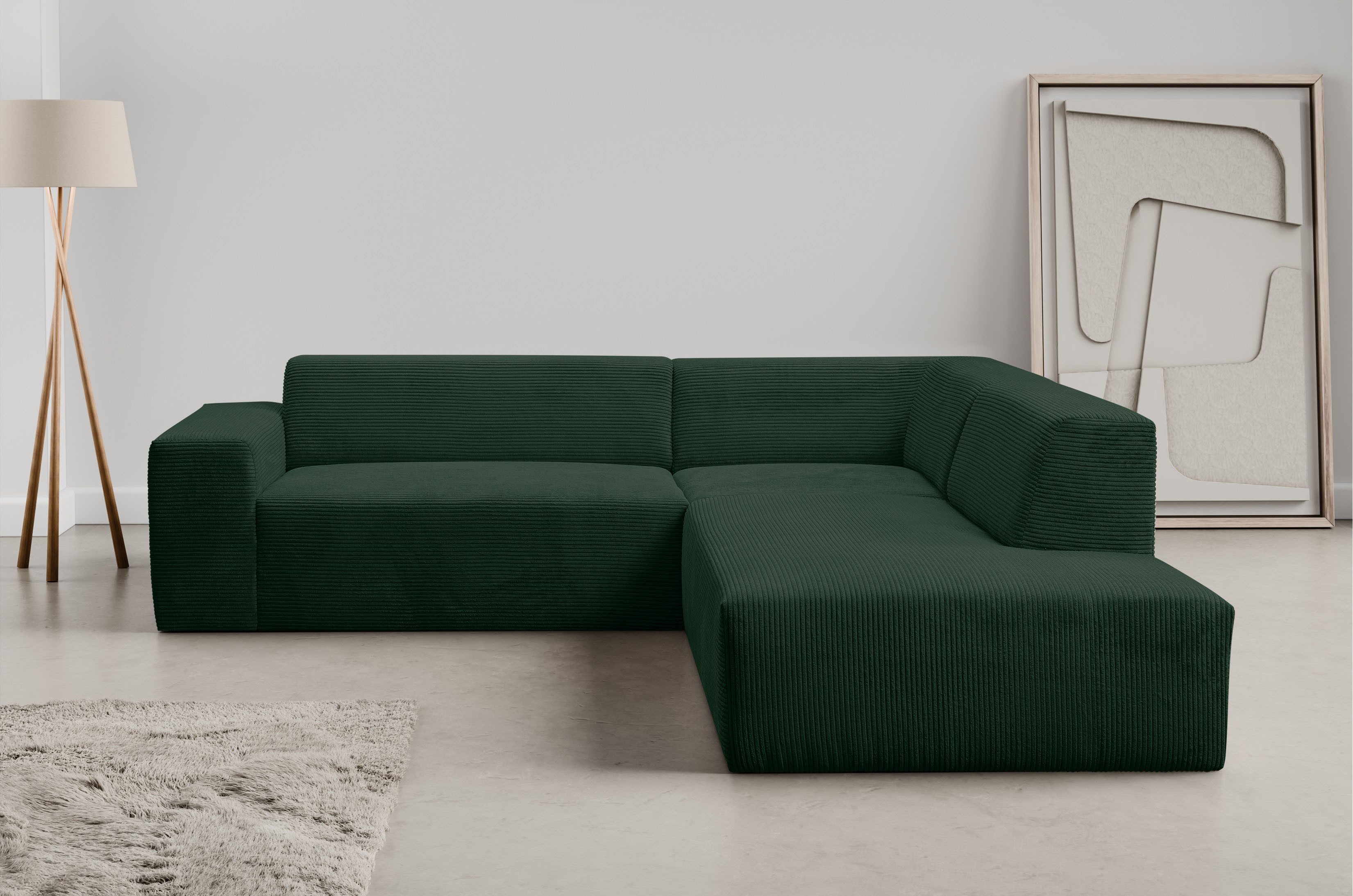 WERK2 Ecksofa "Zeus-M, tolles Sofa mit schönen Details, L-Form", Curvy Tren günstig online kaufen
