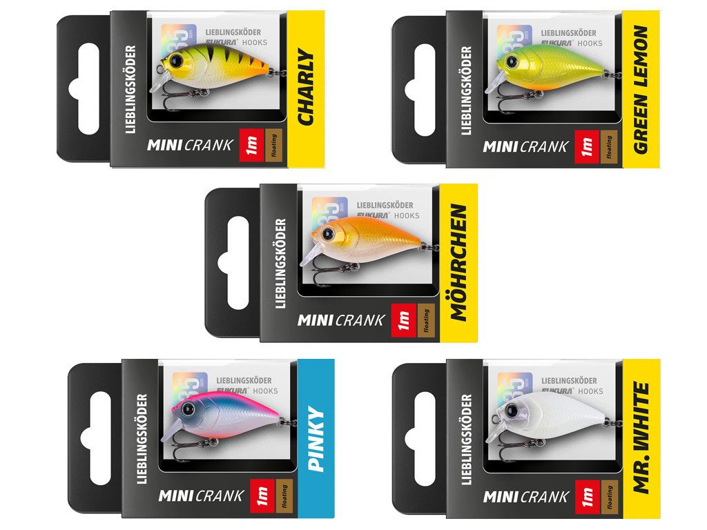 Lieblingsköder Kunstköder Mini Crank Set - Lieblingsköder - 5 er Set - Trübes Wasser, (5er Trüb, 5-St. Set trübes Wasser), Effektiver Lauf, Exzellente Verarbeitung