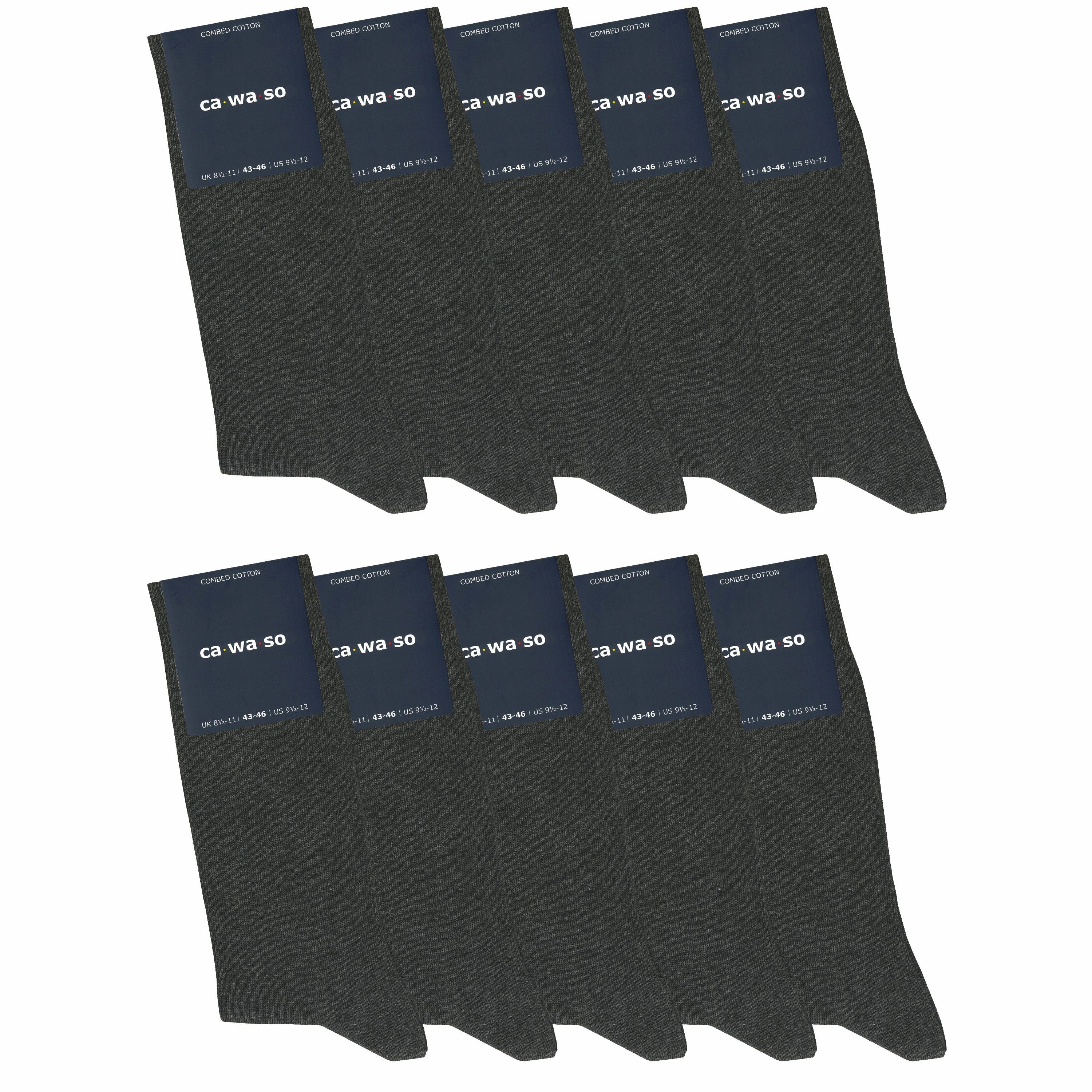 in Farben weich aus & ca·wa·so und - (10 Damen Socken gekämmter Socken für Herren - grau, blau weiteren bequem Baumwolle Paar) anthrazit & bunt, doppelt schwarz,