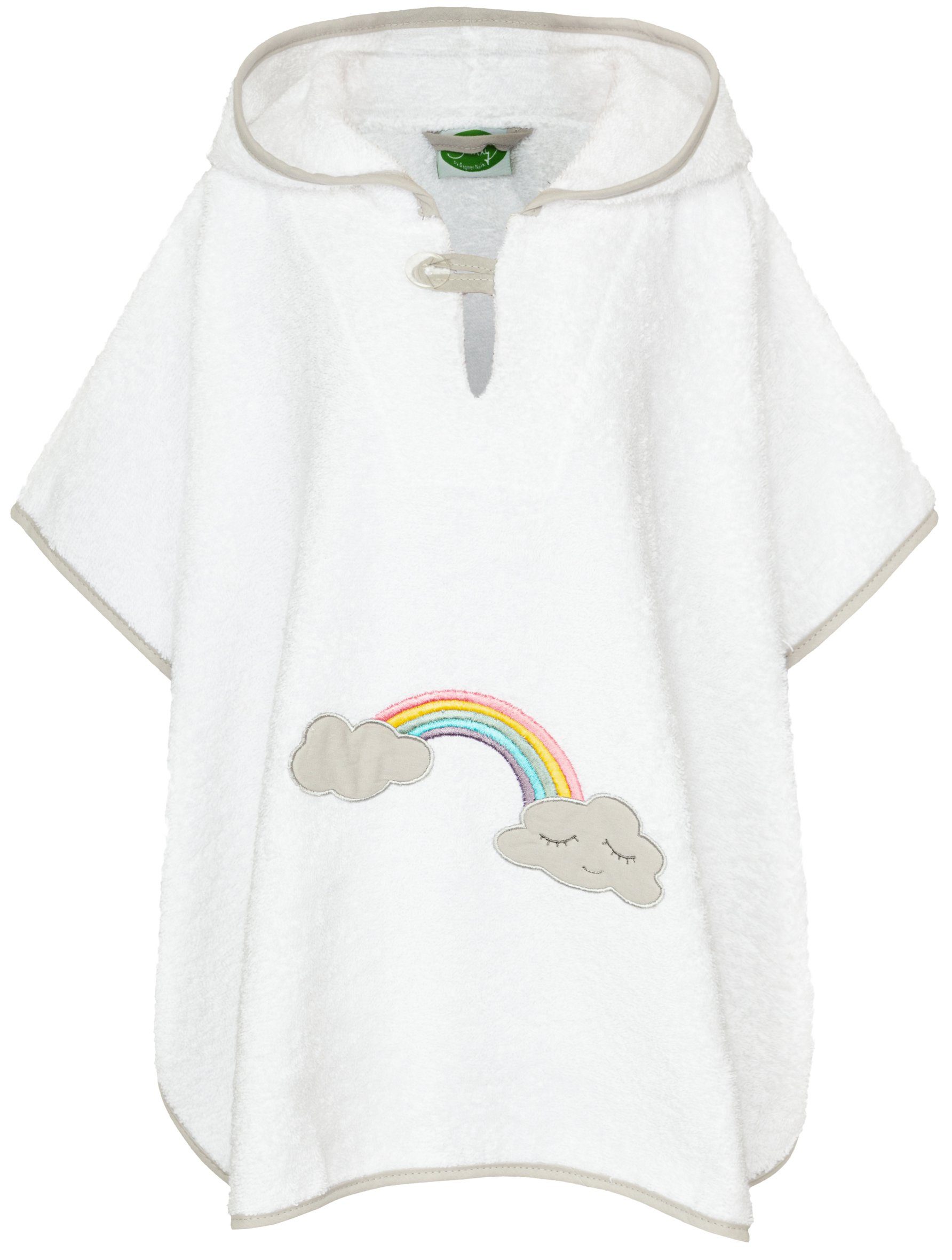 Smithy Badeponcho Badeponcho Kind Wolke Regenbogen, Frottee, Druckknopf am Armloch