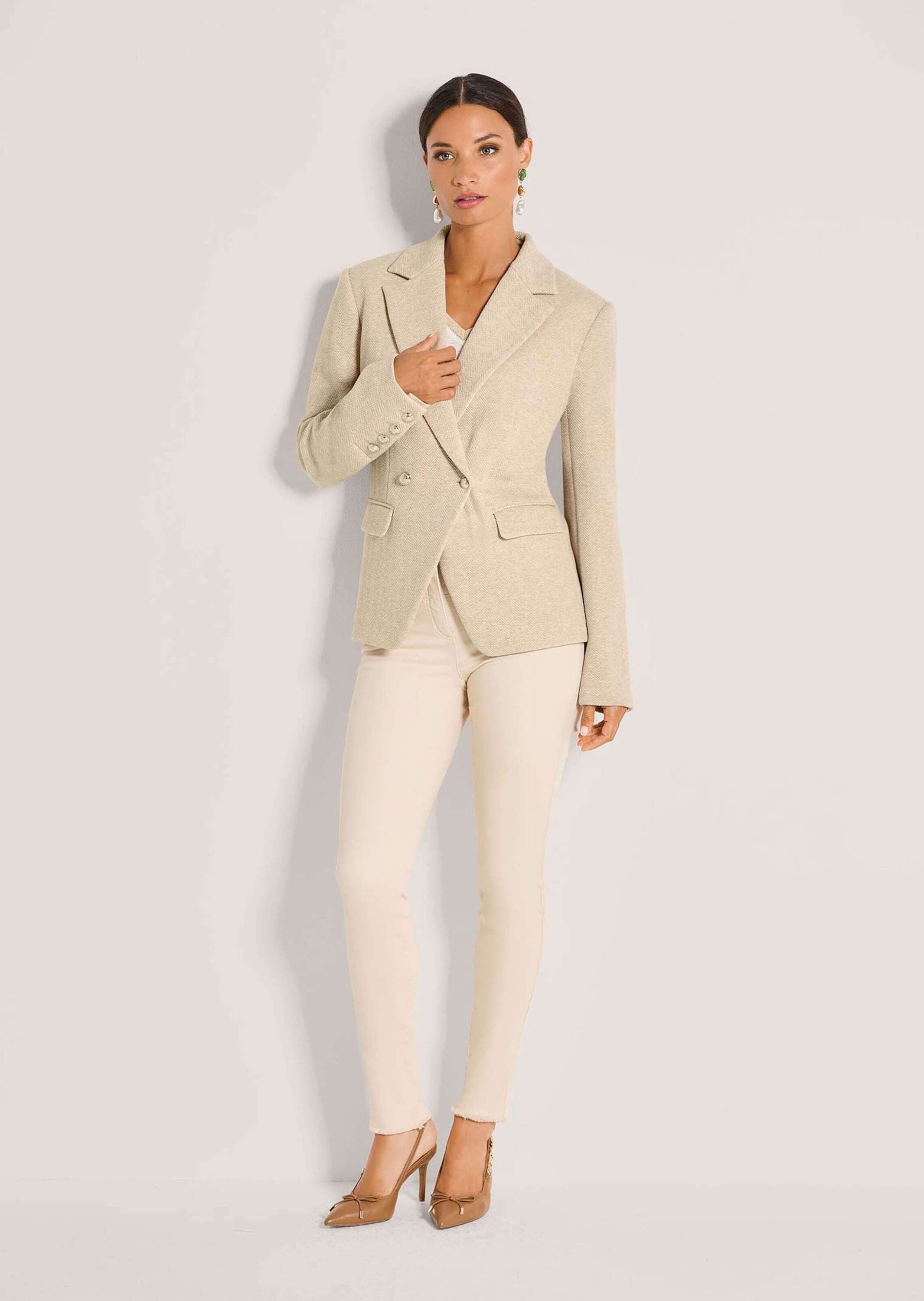 Kurzblazer Strukturblazer mit Fischgratoptik