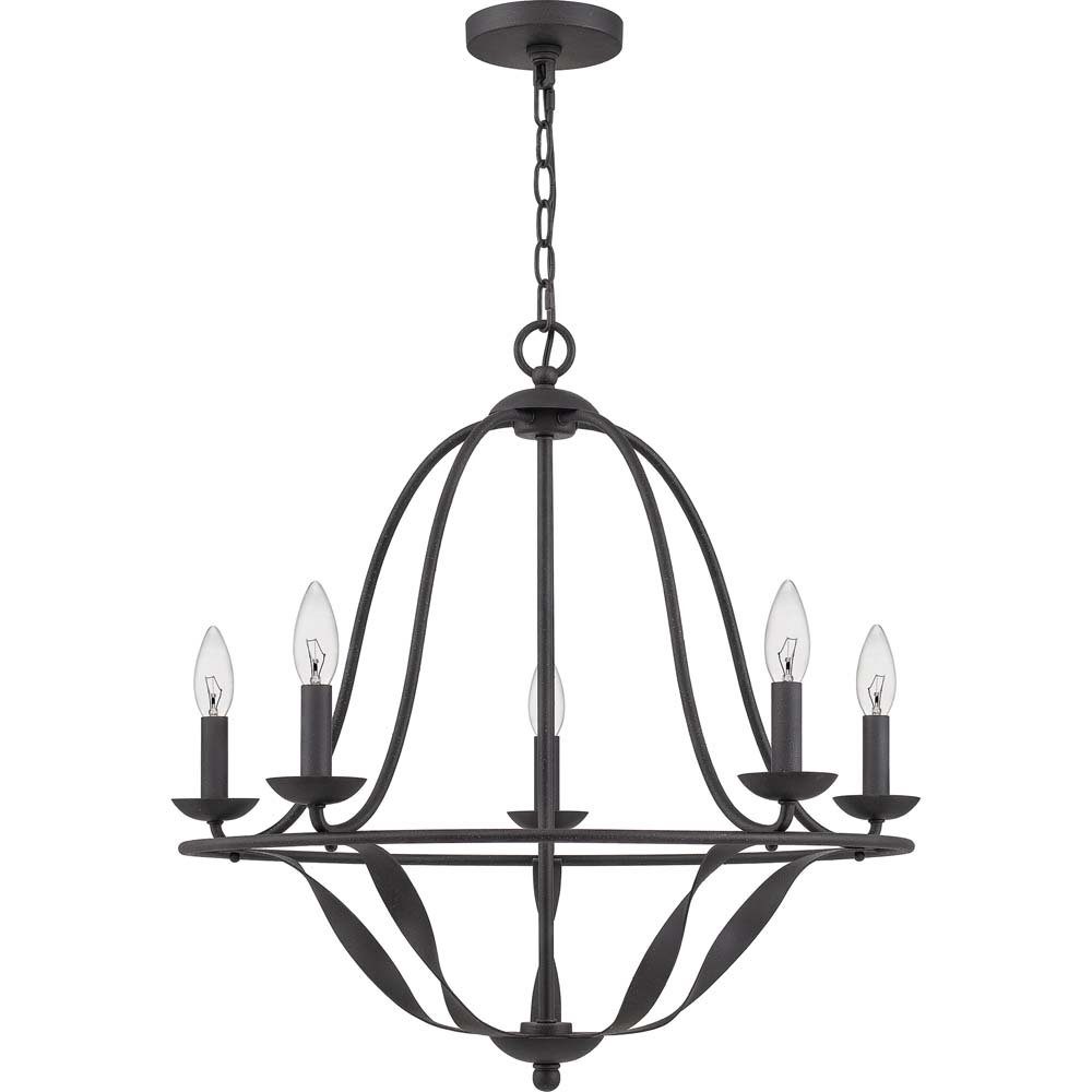 Elstead LIGHTING Kronleuchter, Leuchtmittel nicht inklusive, Hängeleuchte Kronleuchter Pendelleuchte Esszimmerlampe 5-Flammig Stahl