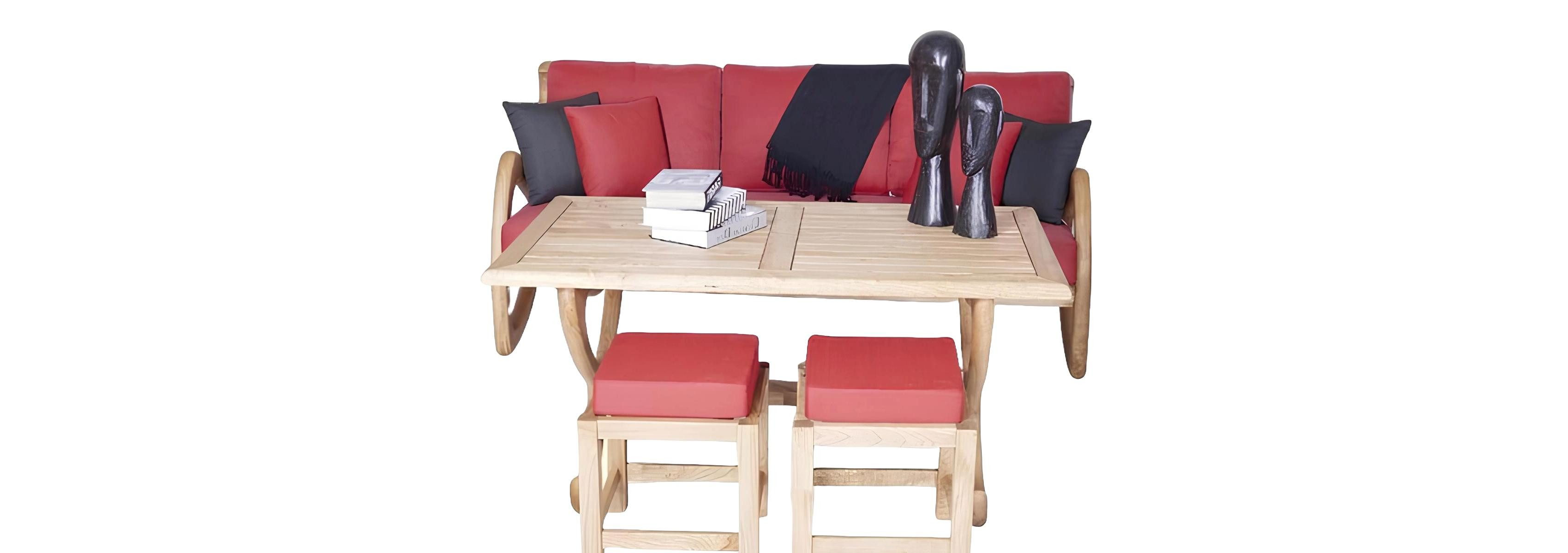 Xlmoebel Sessel Robuste Sofagarnitur mit Esstisch für den Außenbereich (4tlg Gartenmöbel Set (Sofa 3 Sitzer + 2x Sessel + Esstisch), Hergestellt in Europa